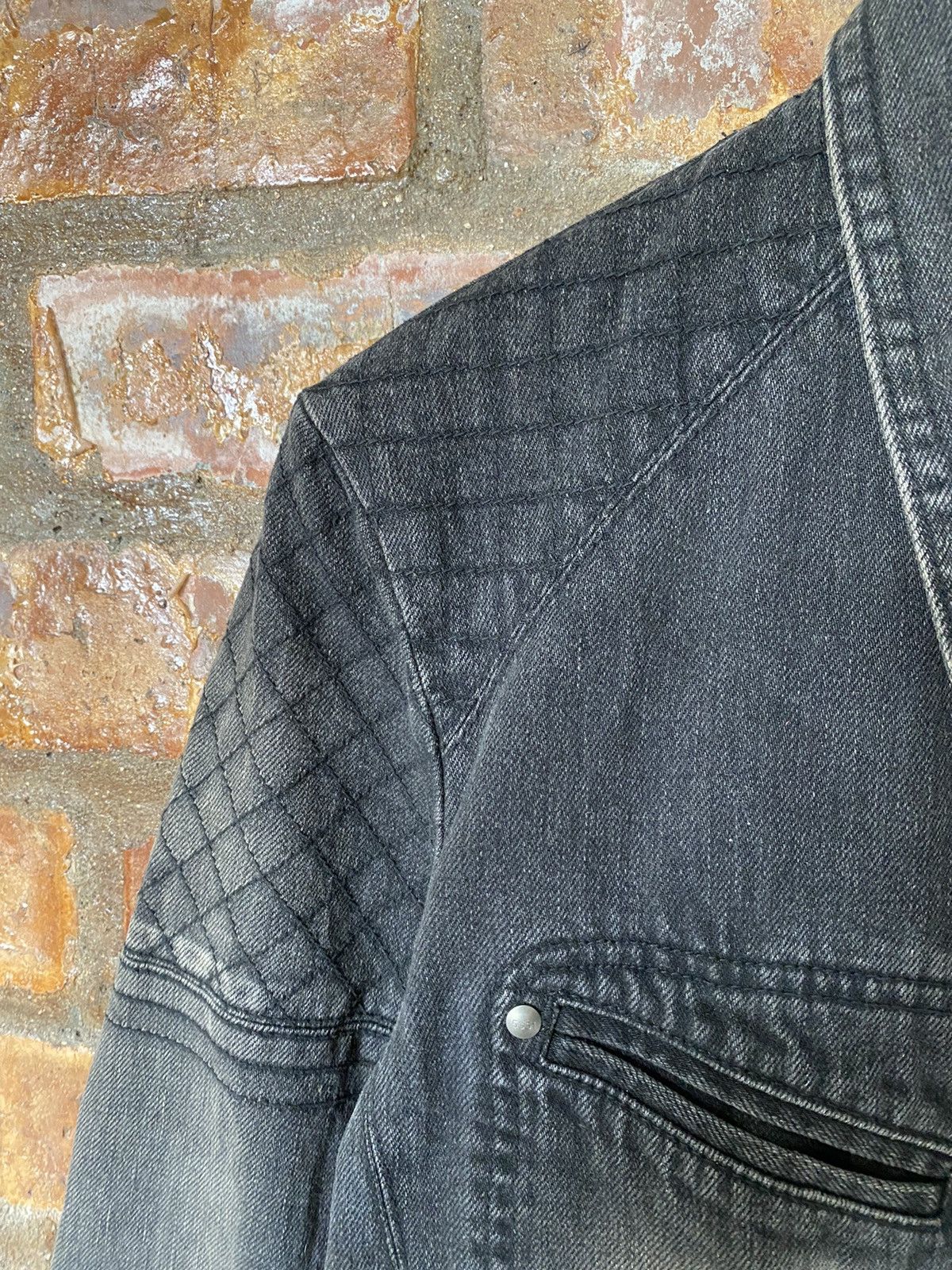 5351 POUR LES HOMMES Diamond stitch faded detailing wash denim Jacket Size US M / EU 48-50 / 2 - 8 Thumbnail