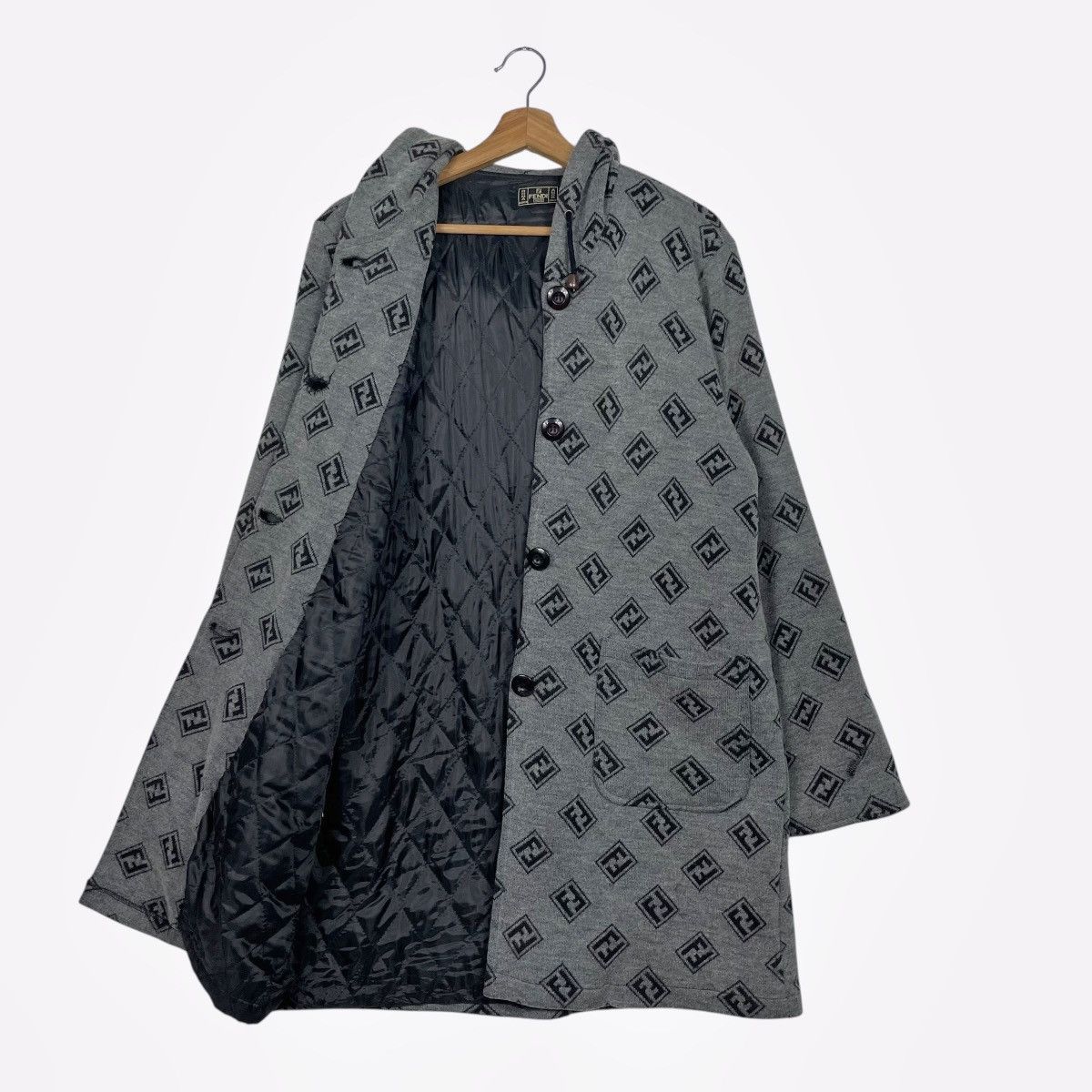 Fendi Vintage Fendi Monogram Hooded Wool Coat Size M / US 6-8 / IT 42-44 - 10 Thumbnail