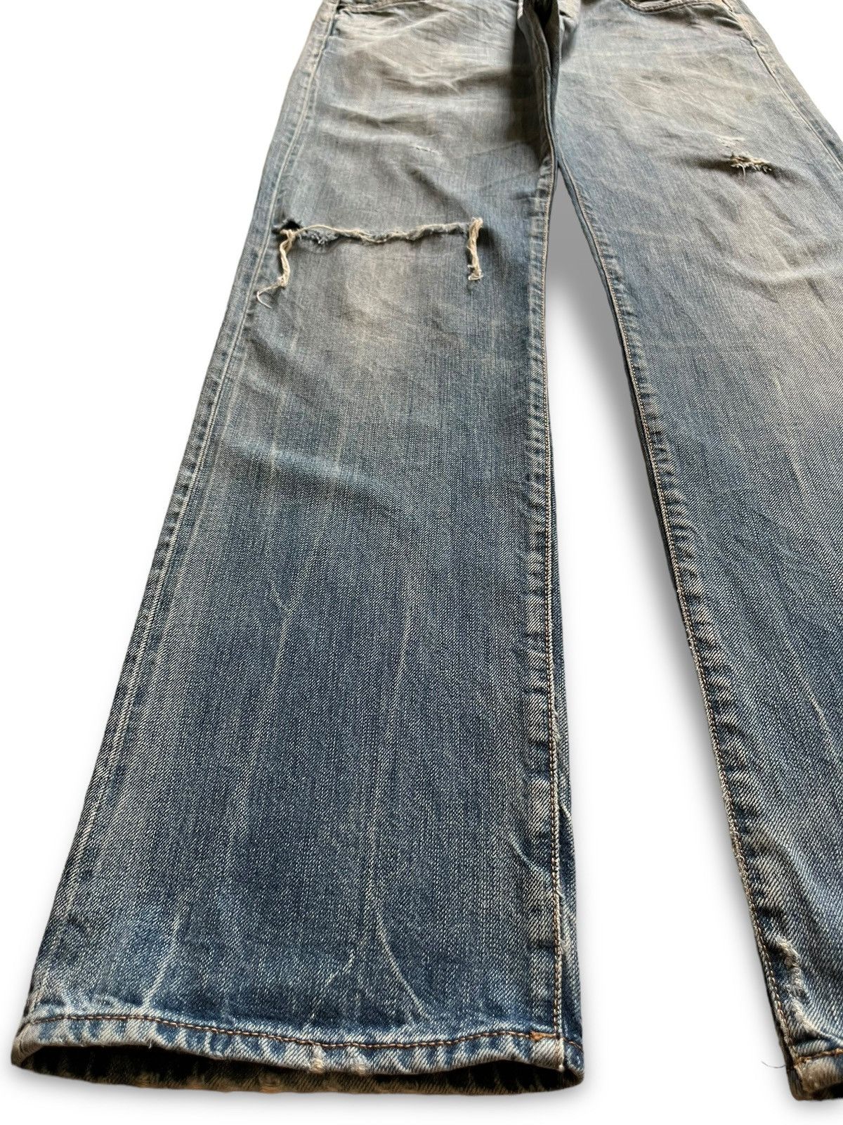 Replay Vintage Replay Selvedge Faded Wash Distressed Loose Jeans Size US 33 - 7 Thumbnail