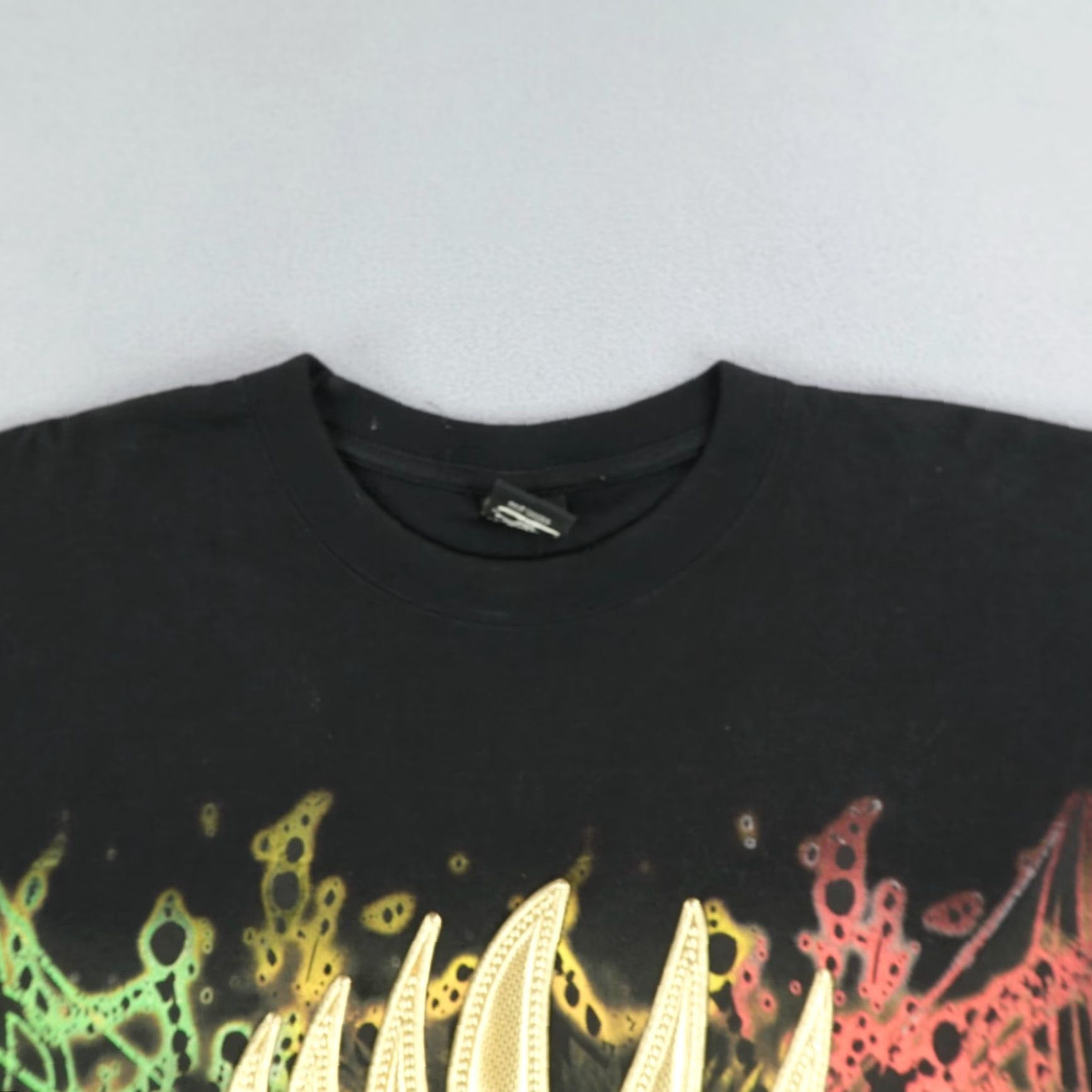 Vintage VINTAGE Fuya Men's T-Shirt XXL Black Lion Of Judah Reggae Rasta Crown Y2K 2000s Cotton Graphic Print Size US XXL / EU 58 / 5 - 2 Thumbnail