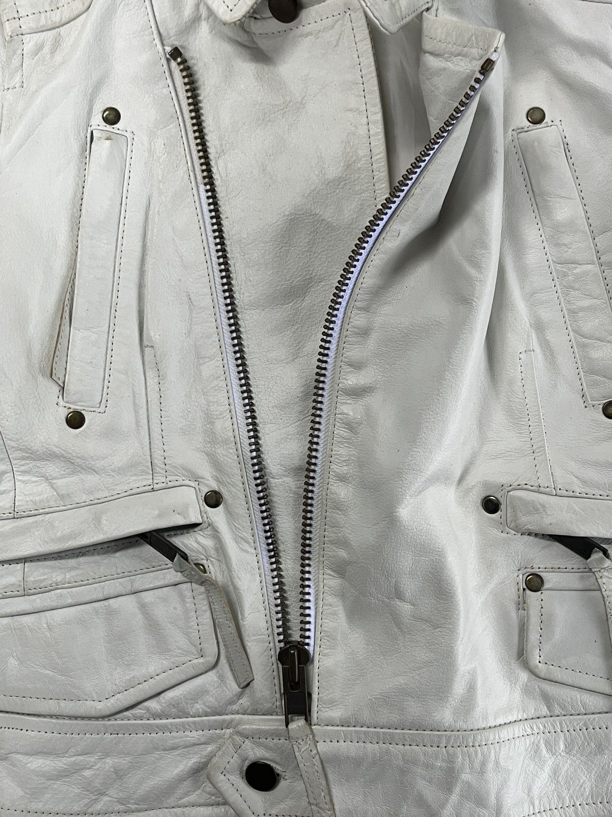 Diesel Y2K Shake-Shake Genuine Leather Double Collar Riding Jacket Size US S / EU 44-46 / 1 - 8 Thumbnail