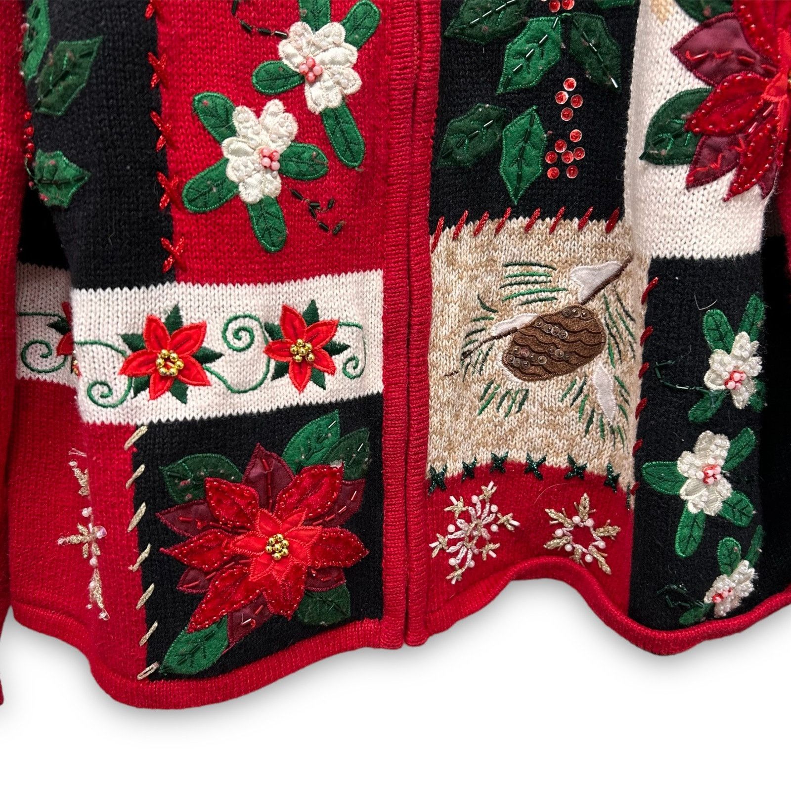 Vintage Tiara International Christmas Embroidered Full Zip Sweater L Size L / US 10 / IT 46 - 5 Thumbnail
