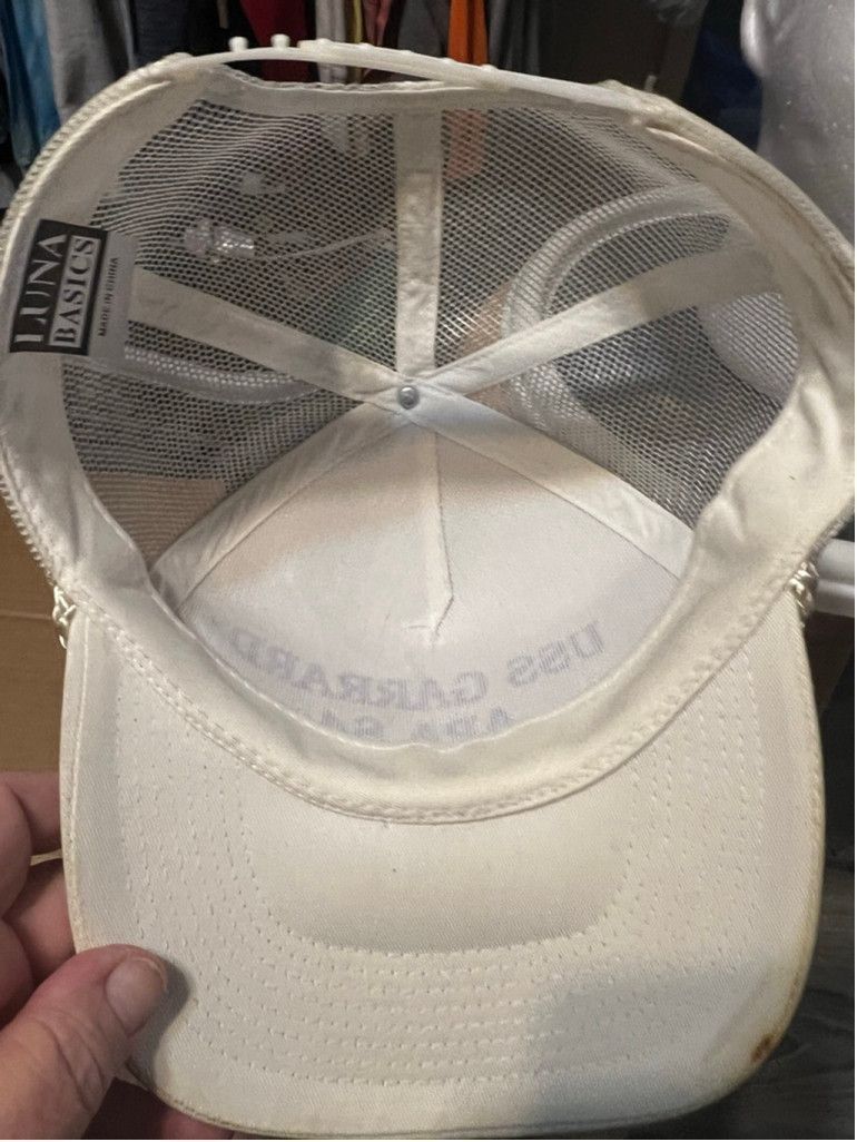 Vintage Men's Luna Basics USS Garrard APA 84 White Blue Trucker Hat Size ONE SIZE - 5 Thumbnail