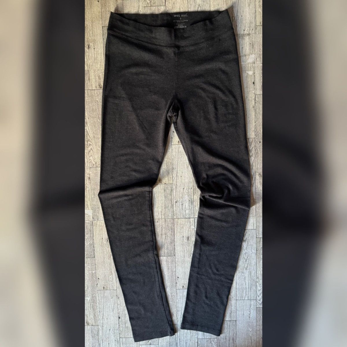 Vintage Retro, Wet Seal, Dark Heather Gray, Low Rise, Solid Leggings Size 27" / US 4 / IT 40 - 2 Thumbnail