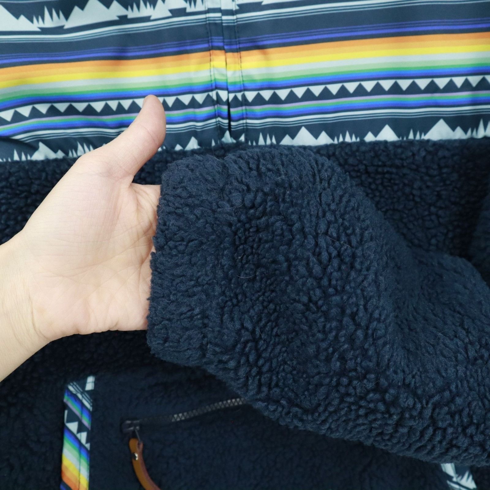 Other Hooey Sherpa Pullover Jacket Mens S Navy Boho Western Aztec Size US S / EU 44-46 / 1 - 9 Thumbnail