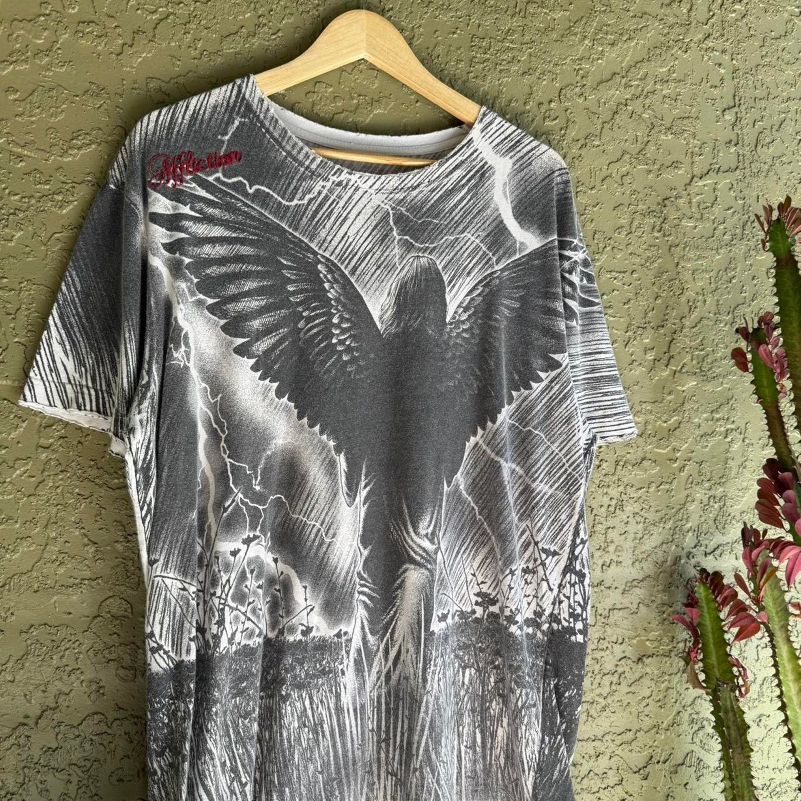 Affliction Affliction Y2K Angel Lightning AOP Men's XL Shirt Emo Size US XL / EU 56 / 4 - 2 Thumbnail