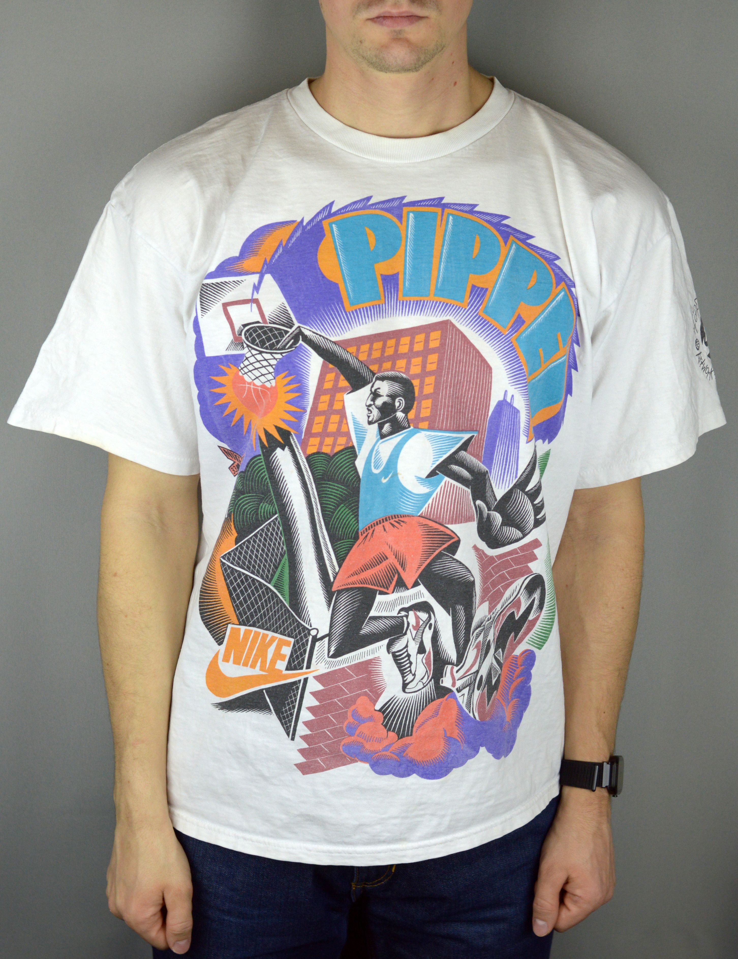 Vintage Vintage Nike Pippen Hoop Heroes by Chris Gall 90s t shirt 