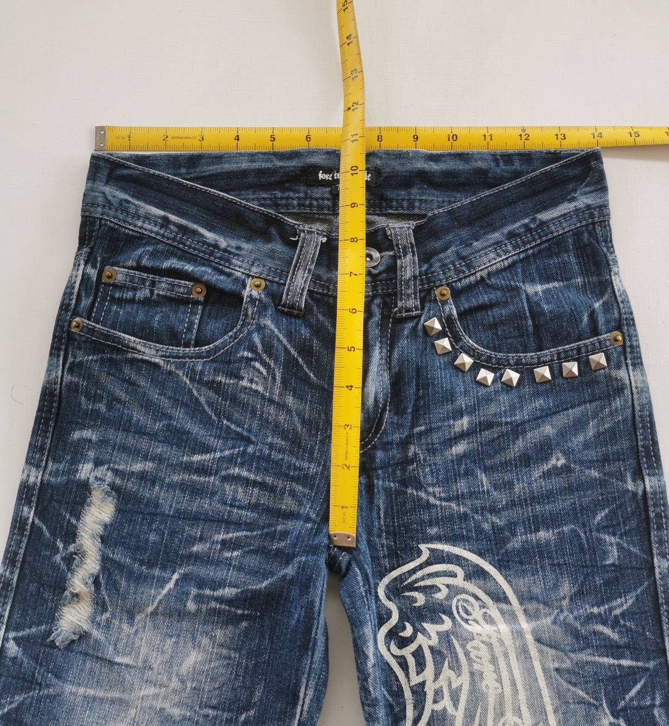 Tornado Mart Angel Wings Fare Trade Style Catclaw Denim Jeans Size US 28 / EU 44 - 9 Thumbnail