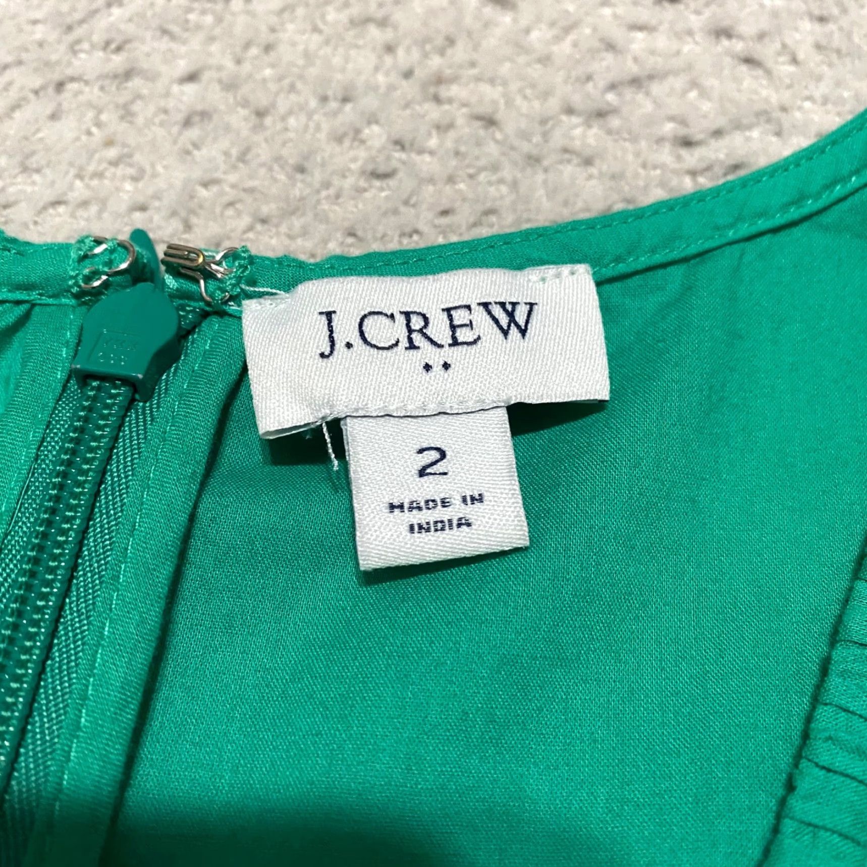 J.Crew J. Crew Dress Womens sz 2 Green Smocked Tiered Ruffled V-Neck Midi A-Line Size XS / US 0-2 / IT 36-38 - 3 Thumbnail