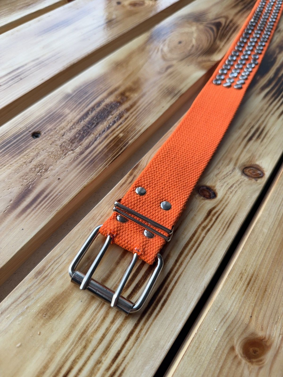 Japanese Brand 00s Opium Alt Punk Japanese Y2K Studded Canvas Belt Skater Size ONE SIZE - 4 Thumbnail