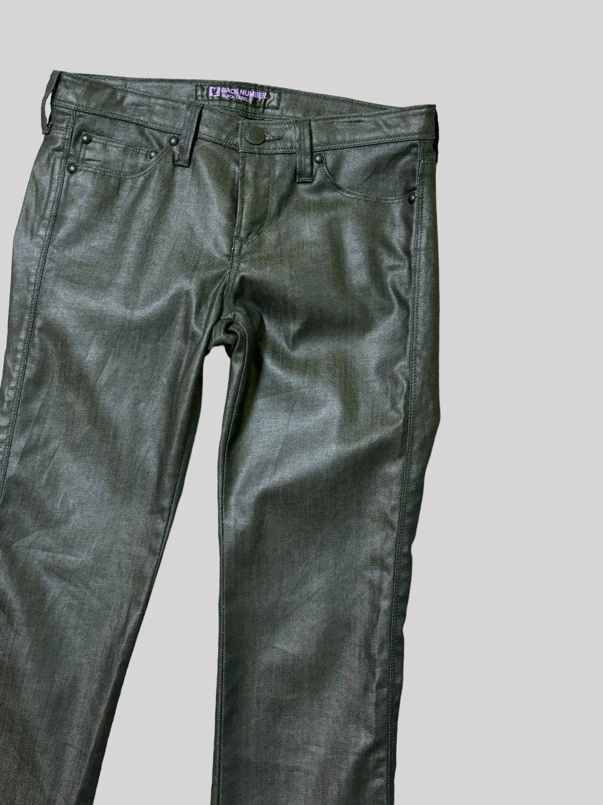 Designer × Japanese Brand × Vintage BACK NUMBER Rick Owens Style Waxed Low Rise Denim Size US 28 / EU 44 - 5 Thumbnail