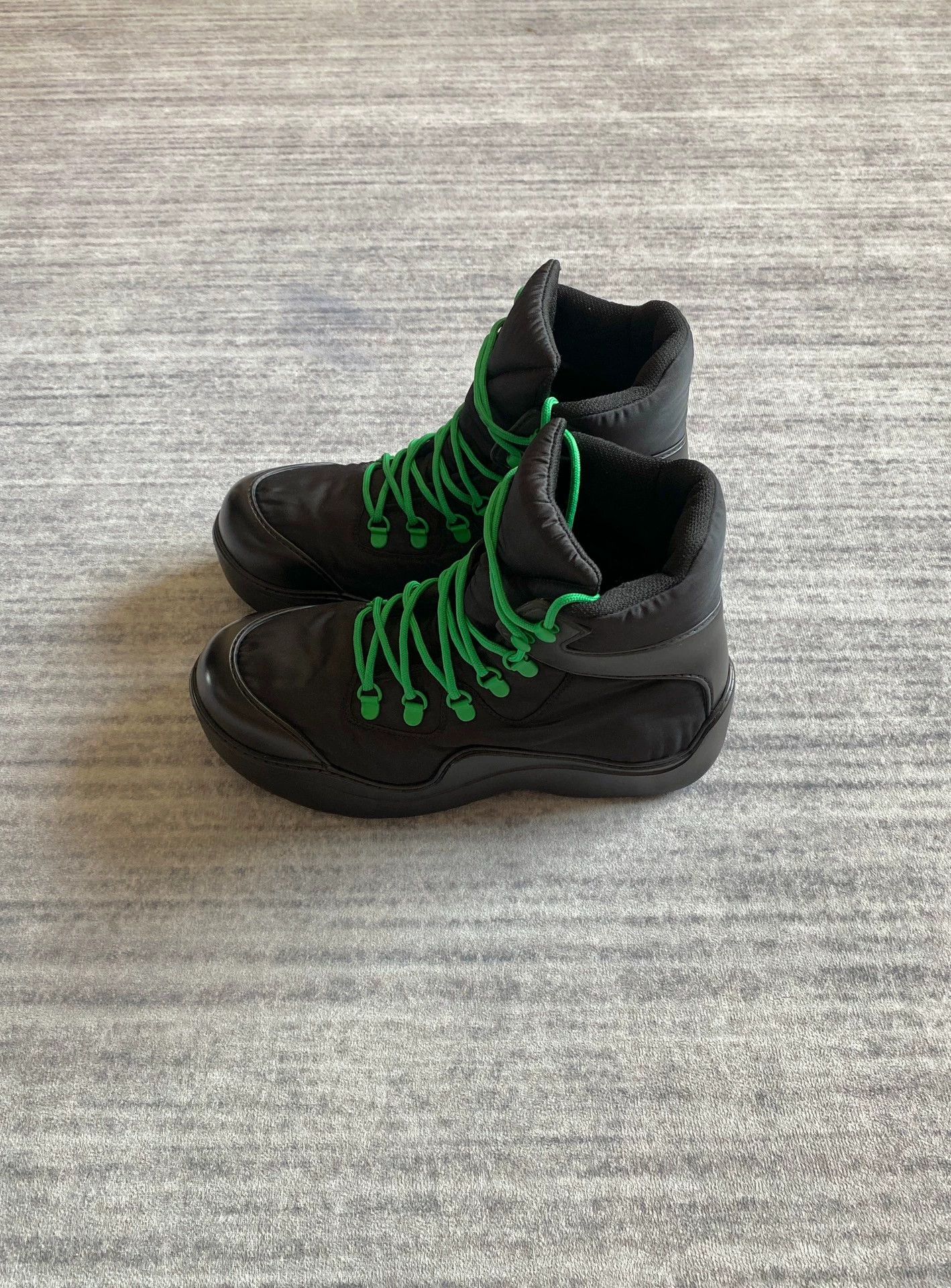 Bottega Veneta Bottega Veneta Black Green Nylon Hiking Boots Size US 7 / EU 40 - 3 Thumbnail