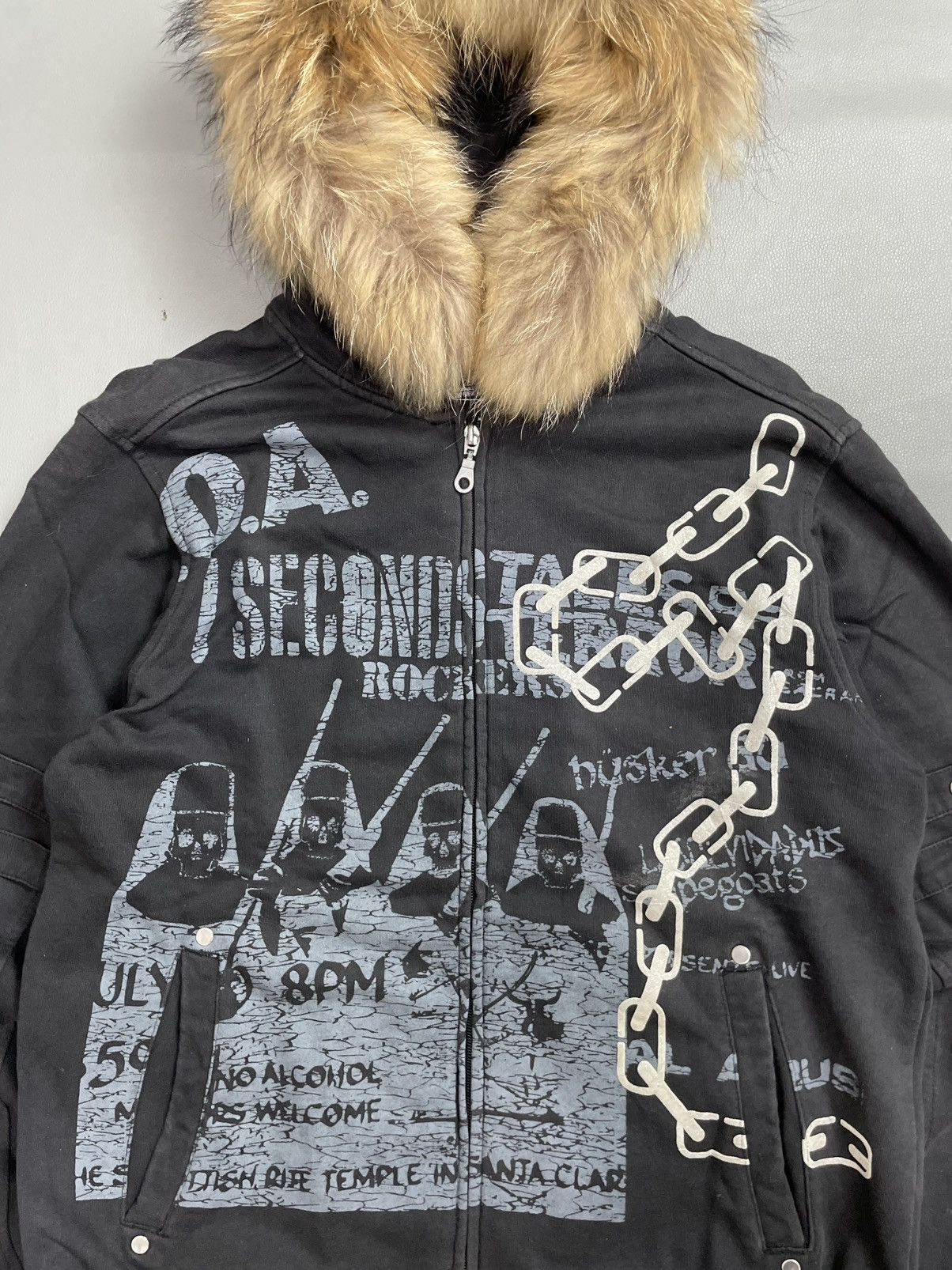 Japanese Brand Center Clease Punk zip Fur Hoodie Size US M / EU 48-50 / 2 - 2 Thumbnail
