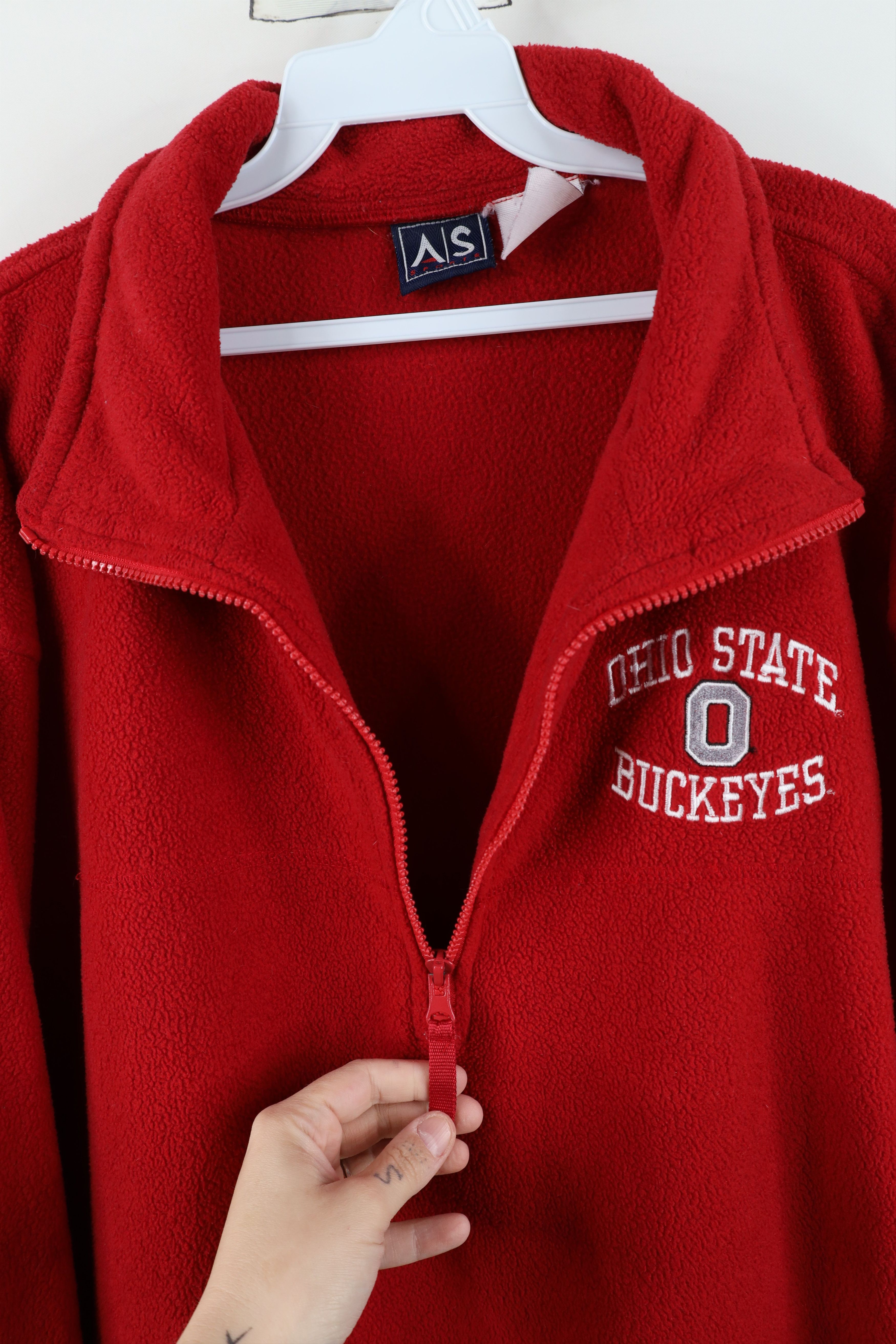 Vintage Vintage 90s Ohio State University Half Zip Fleece Sweater Size US XXL / EU 58 / 5 - 5 Thumbnail
