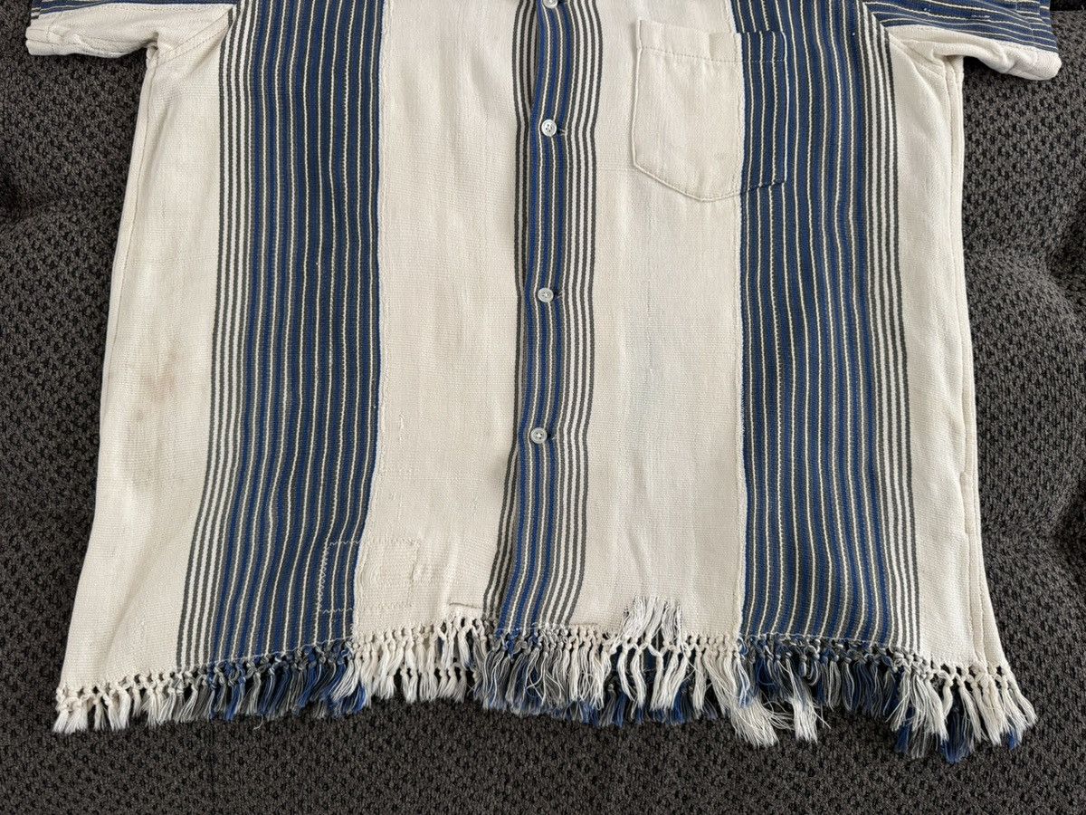 Bode BODE Early Collection 01423 Stripe Shirt Cotton Fringe L/XL Size US L / EU 52-54 / 3 - 3 Thumbnail