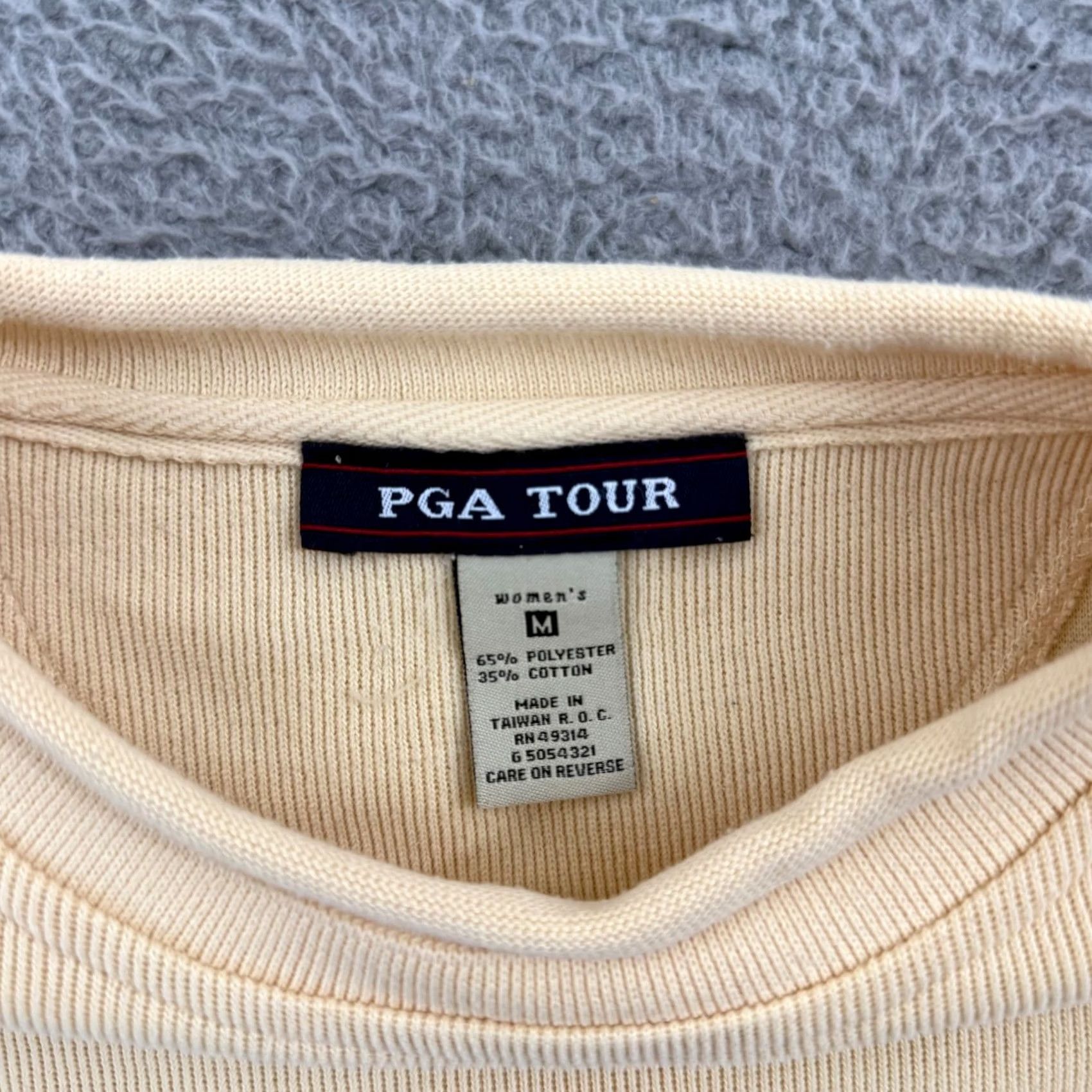 PGA Tour VINTAGE PGA TOUR Sweater Women M Yellow Pullover Golf Village Long Sleeve Casual Size M / US 6-8 / IT 42-44 - 7 Thumbnail
