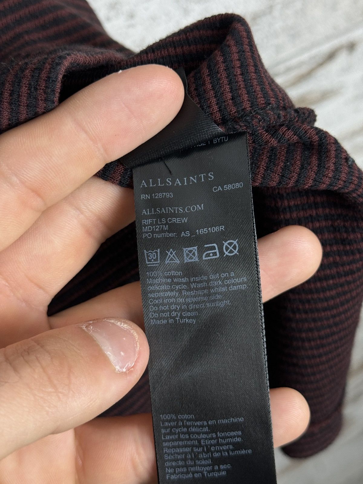 Allsaints Mens AllSaints RIFT LS CREW longsleeve T-shirt avant garde Size US M / EU 48-50 / 2 - 9 Thumbnail