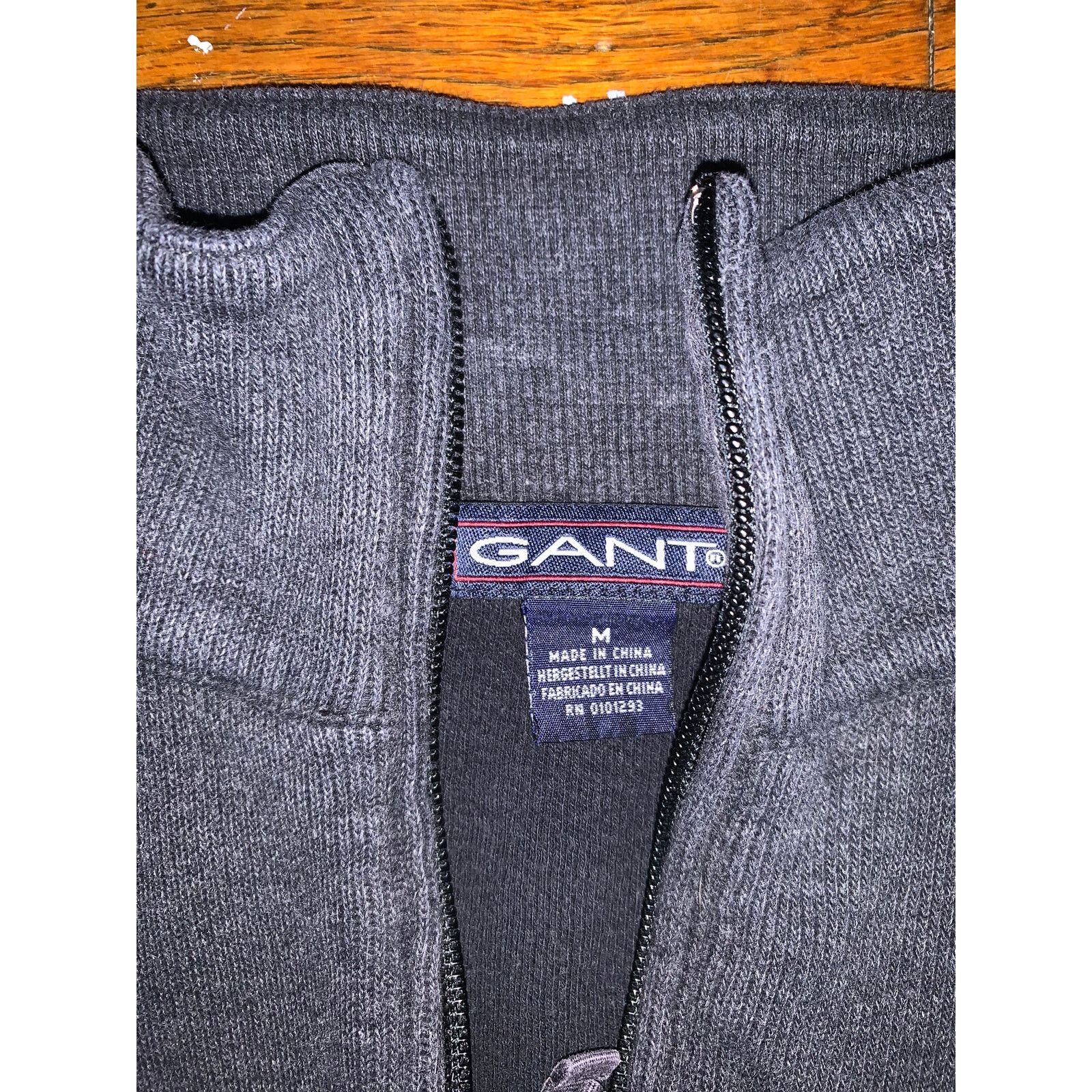 Gant GANT Quarter Zip Pullover Mens Medium Dark Grey Size US M / EU 48-50 / 2 - 3 Thumbnail