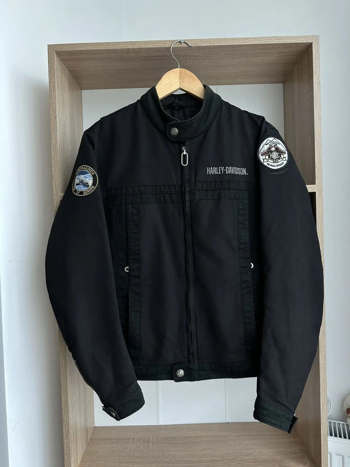 Harley Davidson × Vintage Vintage Harley-Davidson Big Logo Moto Black Jacket Size US S / EU 44-46 / 1 - 3 Thumbnail