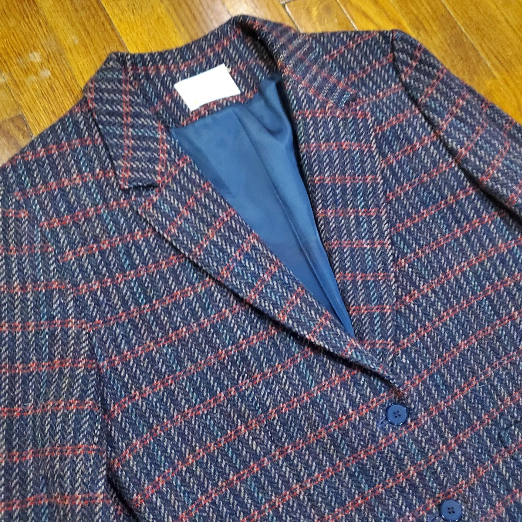 Pendleton Vintage Pendleton Blazer Womens 10 Blue Red Plaid Wool Jacket Made USA 80s 90s Size L / US 10 / IT 46 - 4 Thumbnail