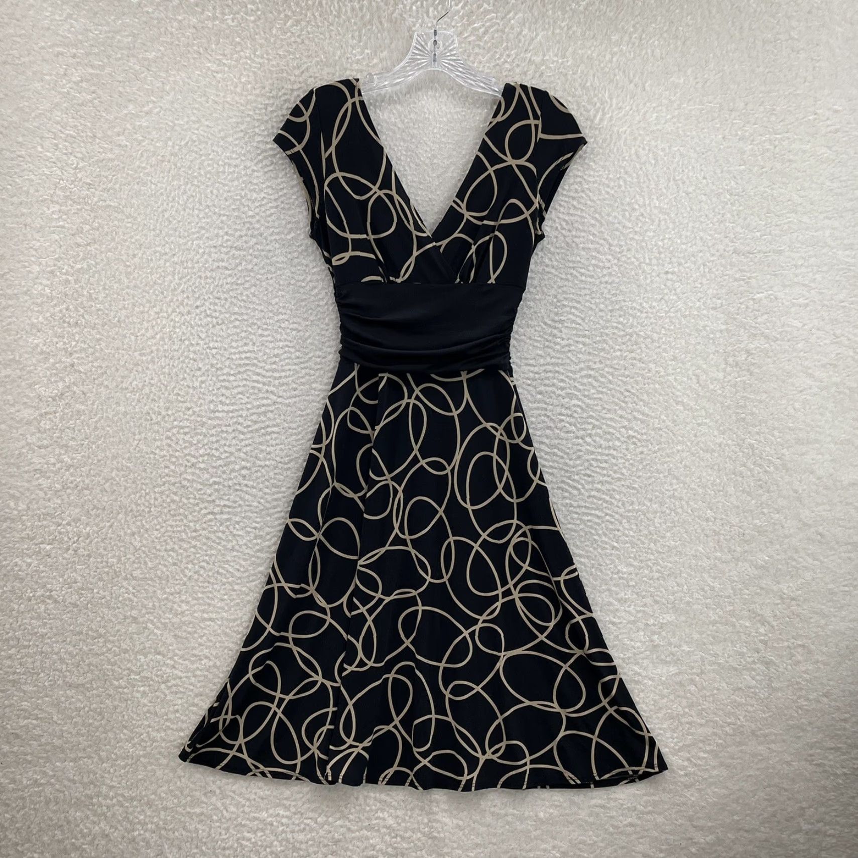 MAGGY LONDON VINTAGE Y2K Maggy London Dress Midi Small 4 Black Slinky A-Line Cocktail Size S / US 4 / IT 40 - 2 Thumbnail