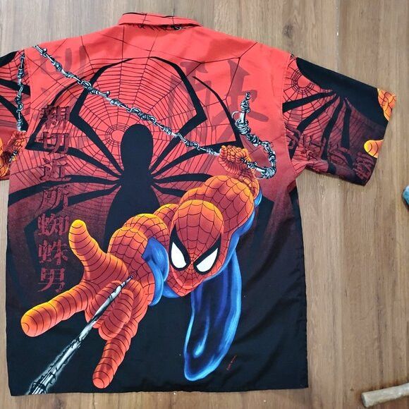 Changes Vintage Y2K Changes Spider Man Button Shirt Size US XXL / EU 58 / 5 - 9 Thumbnail