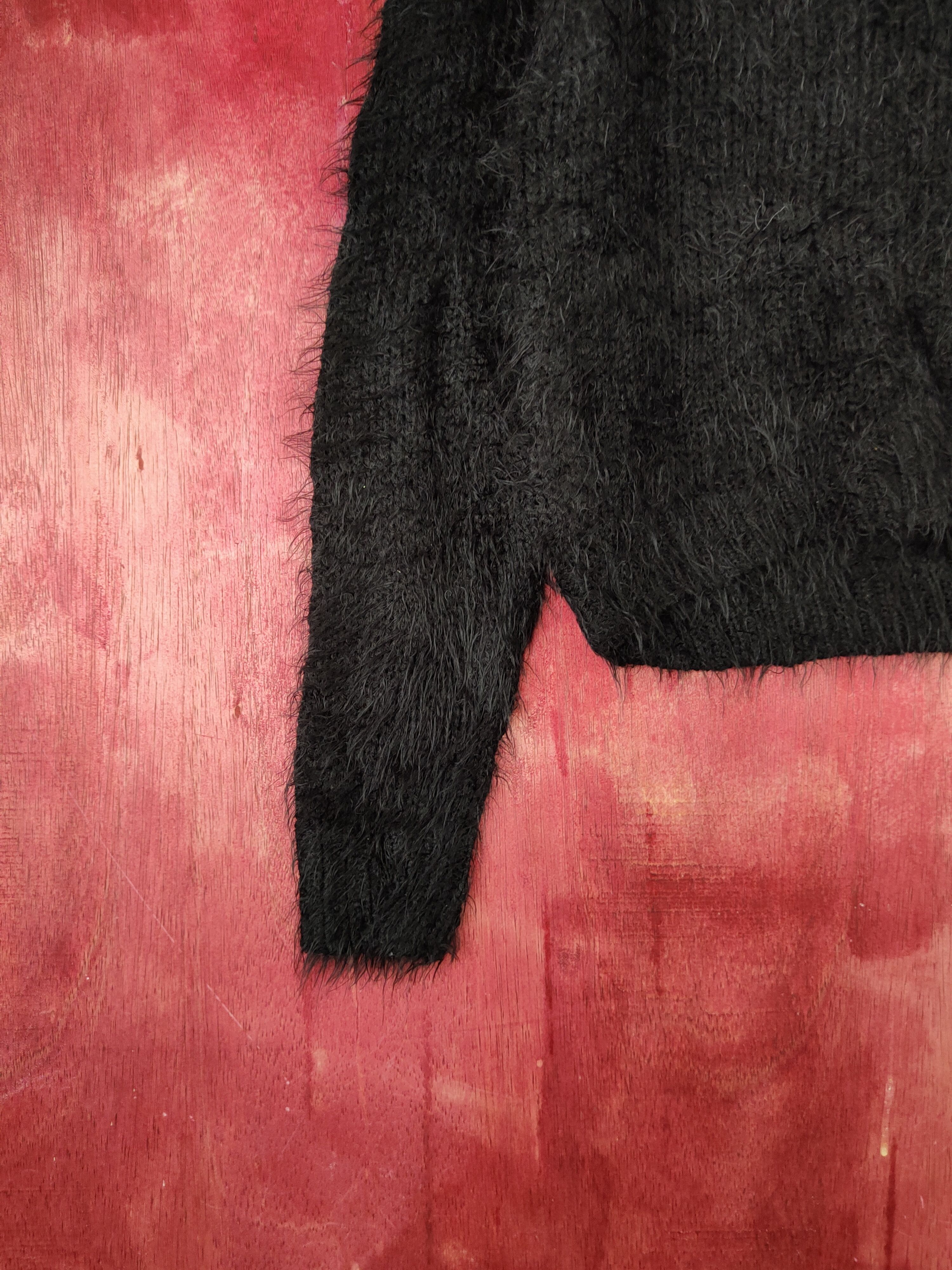 Japanese Brand × Vintage Topshop Black Shag Shaggy Fur Mohair Knitwear #S1911 Size S / US 4 / IT 40 - 4 Thumbnail