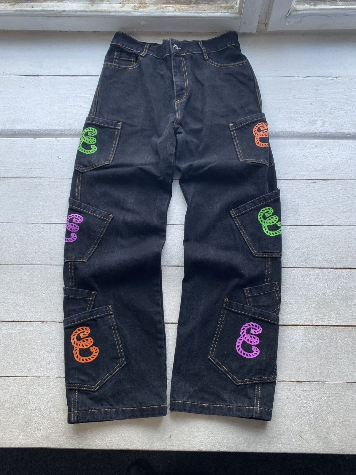 Japanese Brand ⚡️Spiritual Garment Japanese Style Multi Pocket Denim Pants Size US 31 - 2 Thumbnail