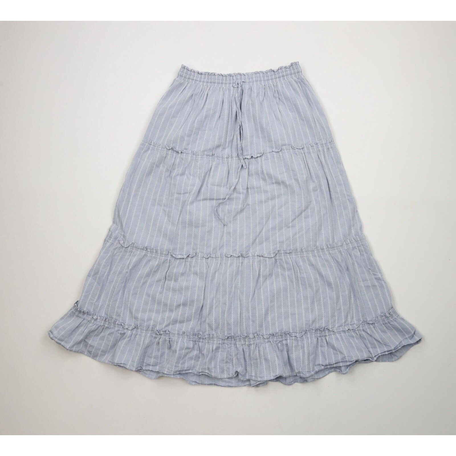 Madewell Madewell Pull On Cotton Striped Tiered Ruffled Maxi Skirt Size 28" / US 6 / IT 42 - 1 Thumbnail