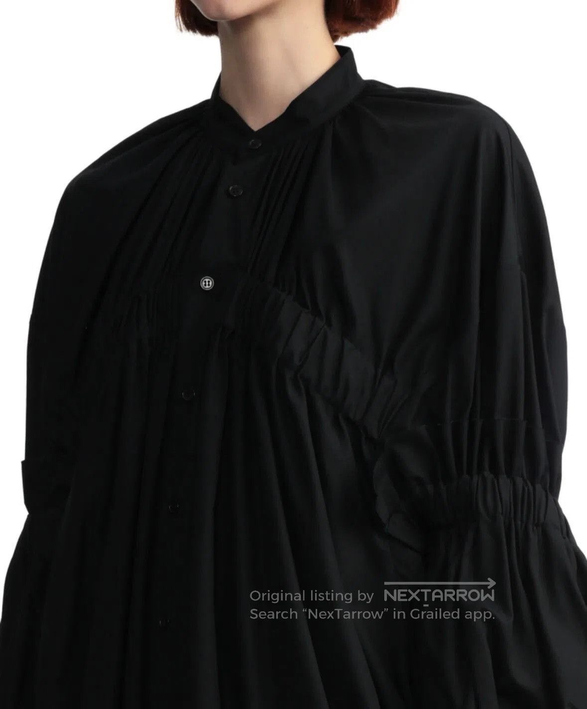 Noir Kei Ninomiya black ruched button. Size M / US 6-8 / IT 42-44 - 8 Thumbnail