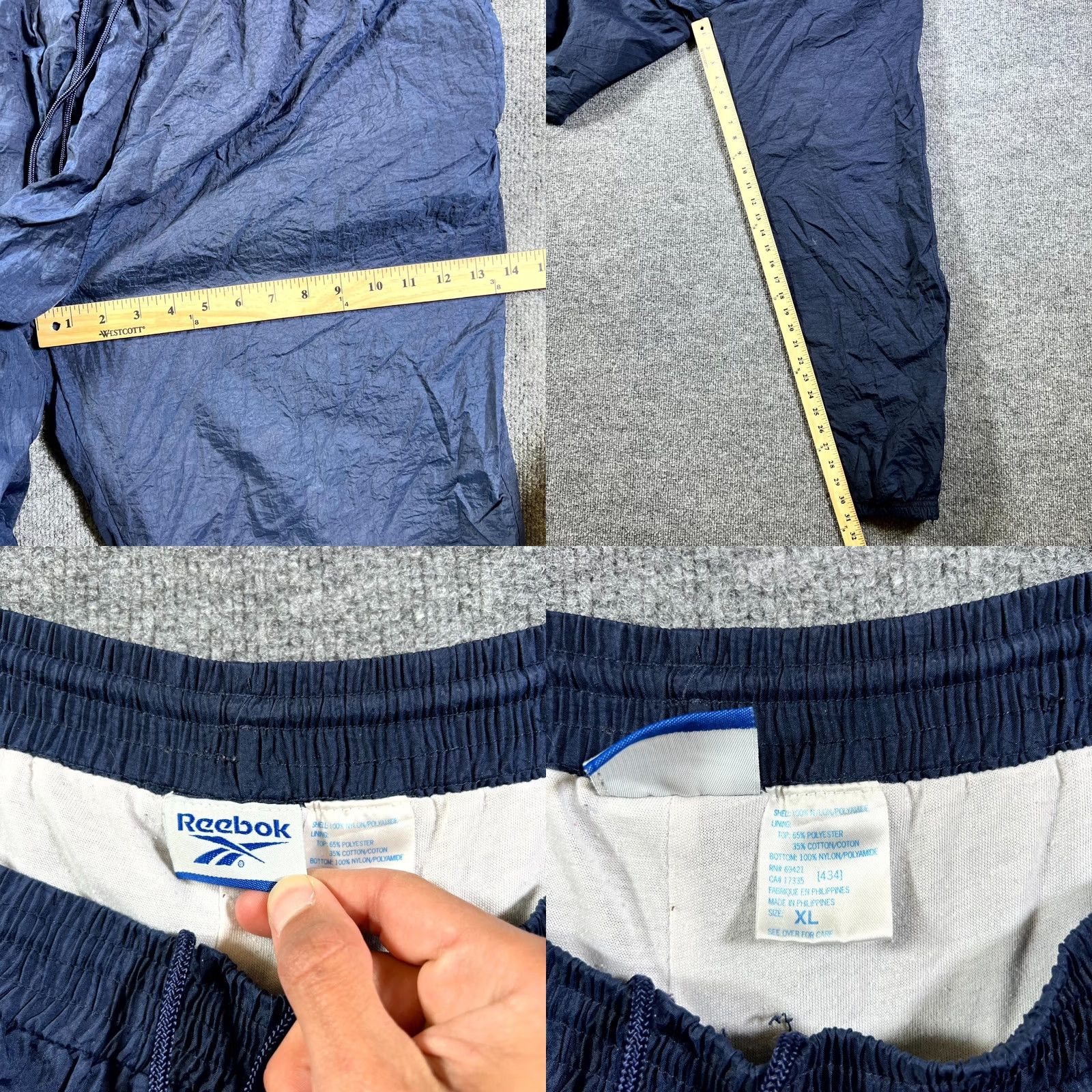 Reebok VINTAGE Reebok Jogger Pants Mens XL Navy Blue Ankle Zip Performance Athletic 90s Size US 36 / EU 52 - 8 Thumbnail