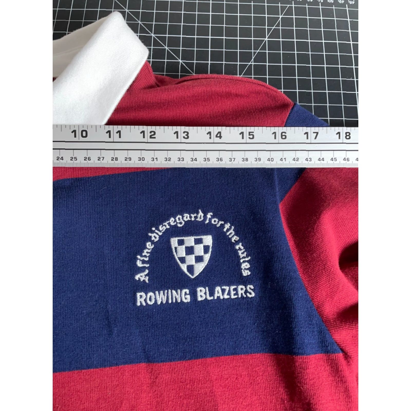 Rowing Blazers Rowing Blazers x Target Rugby Polo Shirt Mens Small Red Blue Stripe Embroidered Size US S / EU 44-46 / 1 - 7 Thumbnail