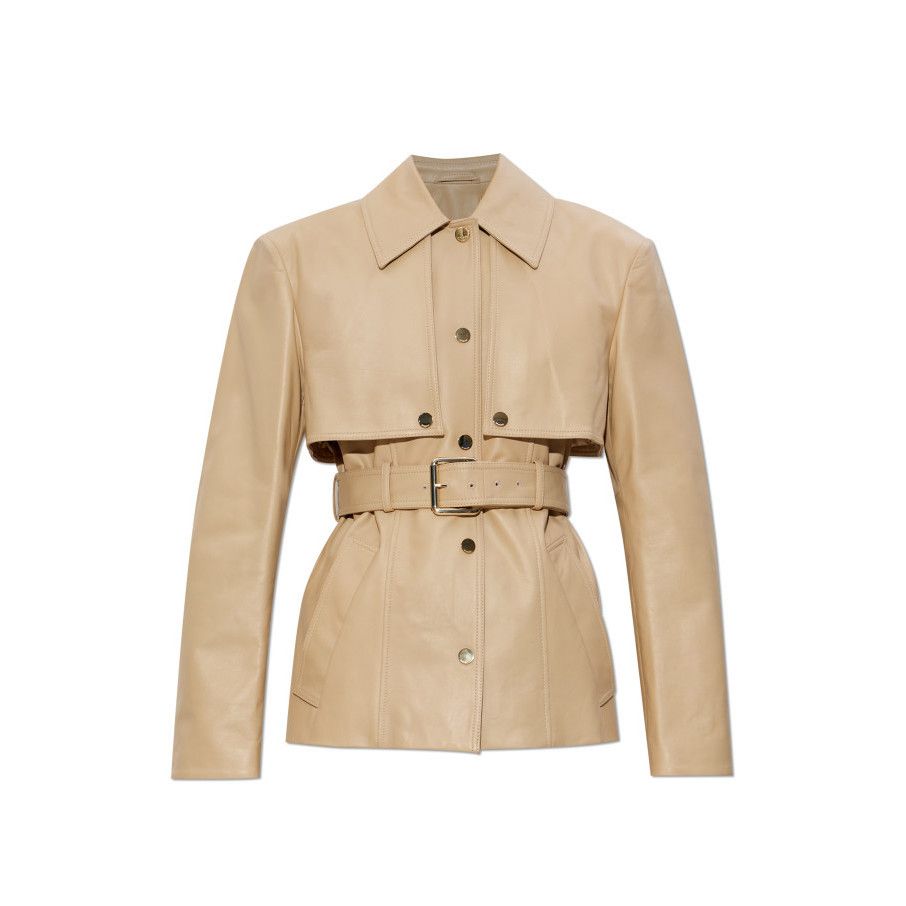 Max Mara MAX MARA Beige Tenzone Leather Jacket New & Authentic (Women Size XS / US 0-2 / IT 36-38 - 1 Preview