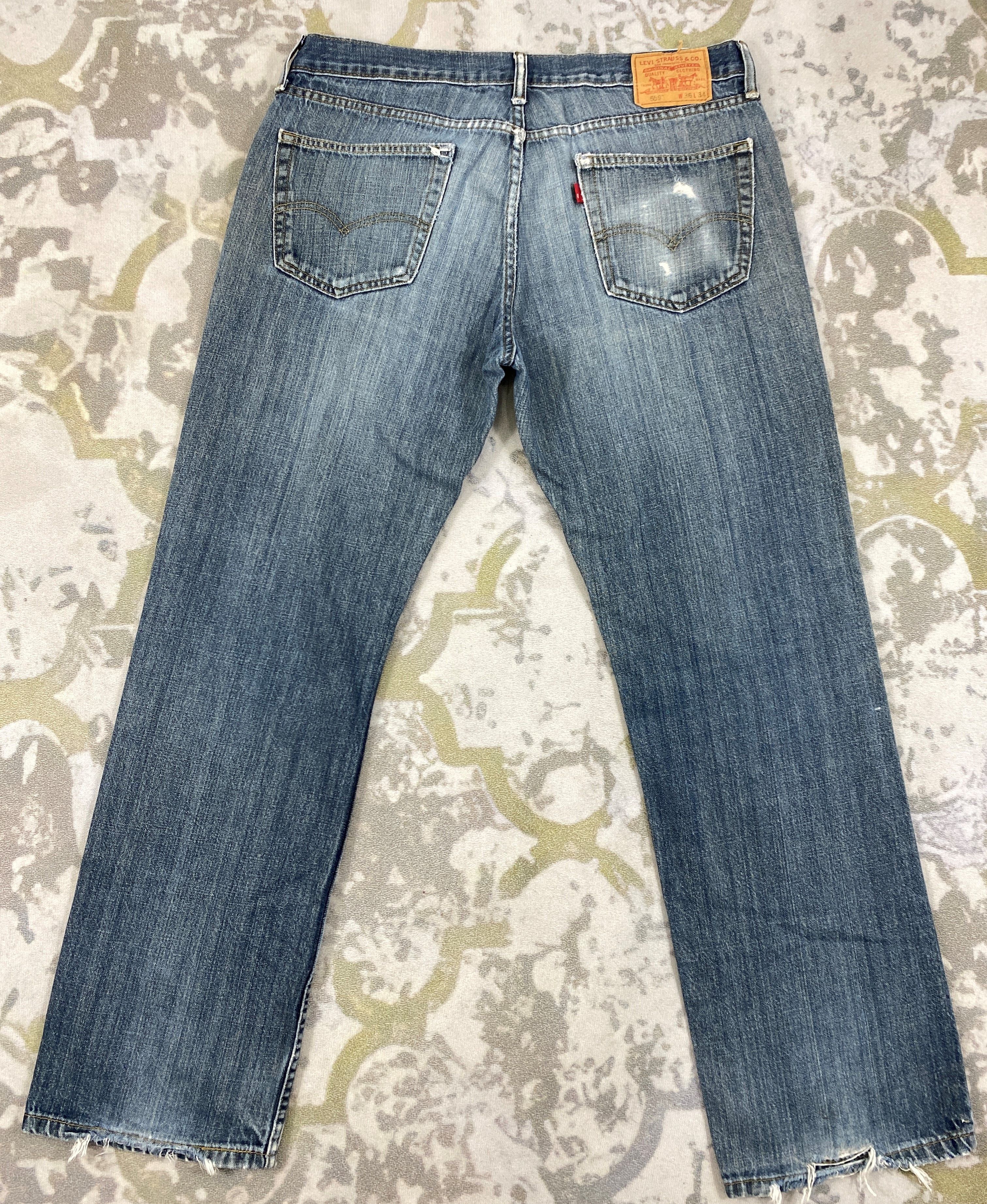 Levi's Distressed Blue Levi's 559 Jeans 37x33 Denim -SJ117 Size US 37 - 2 Thumbnail
