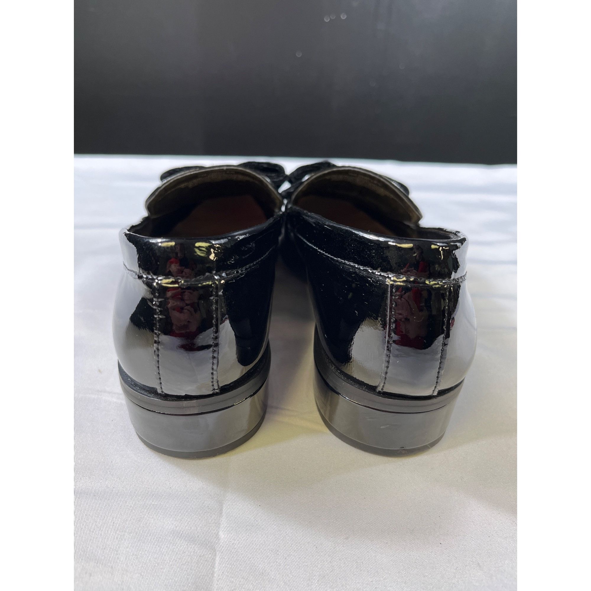 Isaac Mizrahi Isaac Mizrahi Womens Black Patent Leather Loafers With Velve Size US 7 / IT 37 - 6 Thumbnail