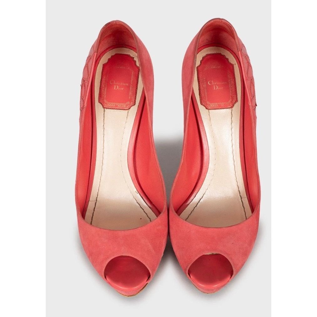 Dior Christian Dior Pink Suede Open Toe Stiletto Pumps Sz.39 Size US 8 / IT 38 - 2 Thumbnail