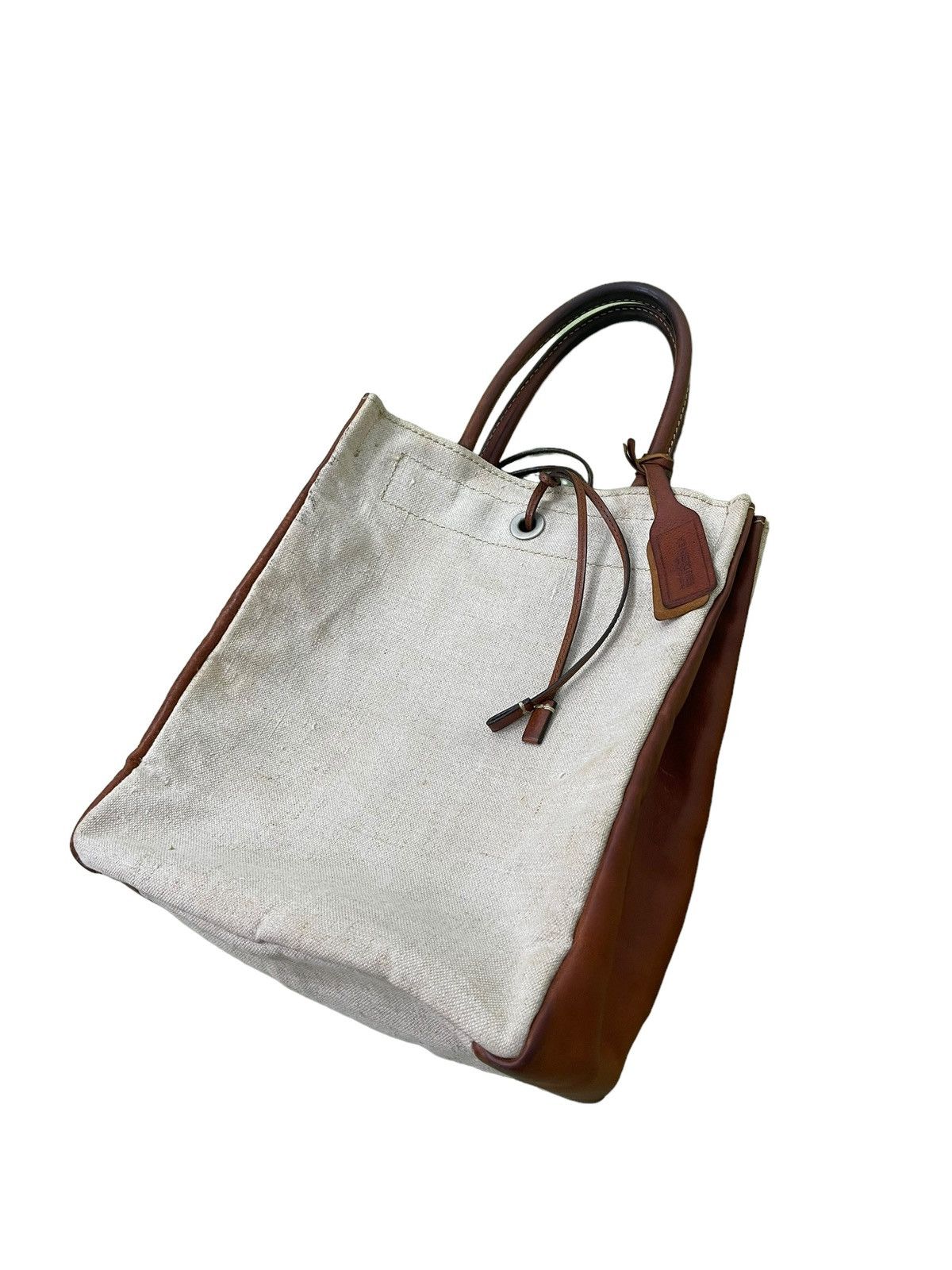 Japanese Brand Tote Bag Beau Dessin Au Artisan Leather Cotton Canvas 1🟩 Size ONE SIZE - 5 Thumbnail