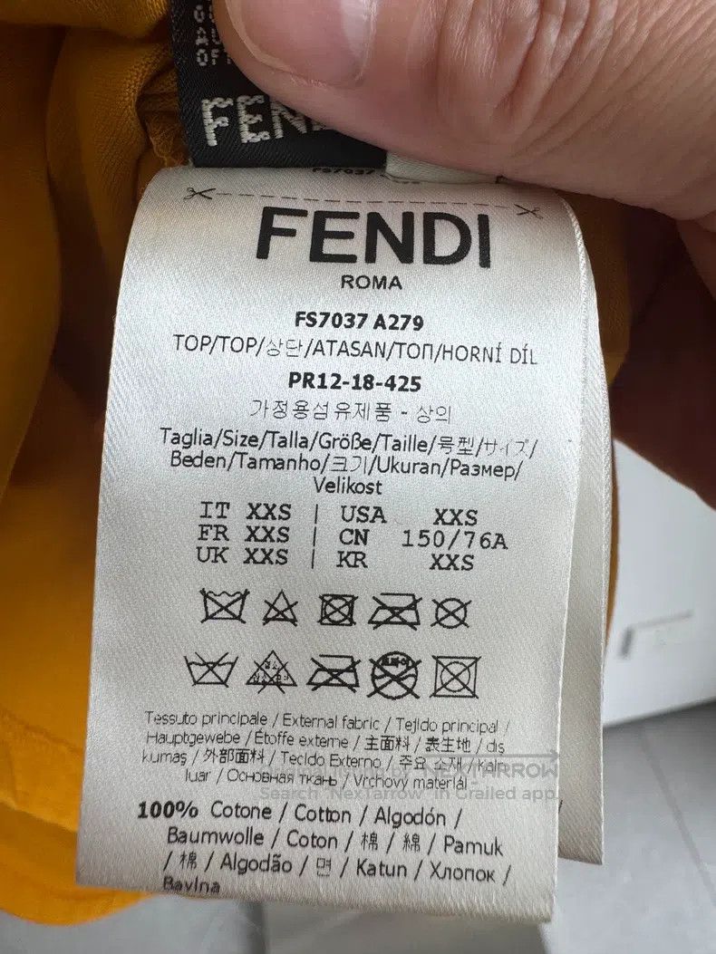 Fendi Fendi Yellow Sequin Logo Fuzzy Short Sleeve Size XXS / US 00 / IT 34 - 6 Thumbnail