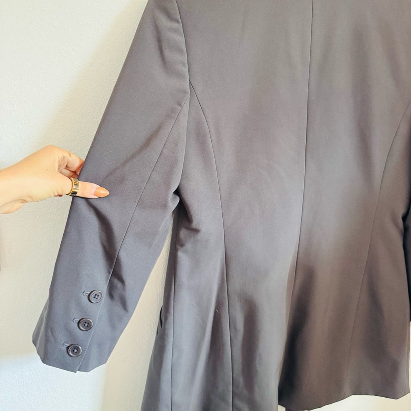 DKNY DKNY Charcoal Grey Button Yellow Zip $168 Blazer Jacket Coat Size M / US 6-8 / IT 42-44 - 8 Thumbnail