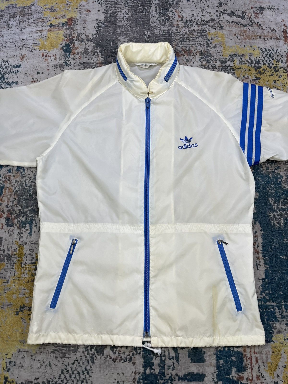 Adidas Vtg 80s Adidas Trefoil Lightweight Running Jacket Size US S / EU 44-46 / 1 - 5 Thumbnail