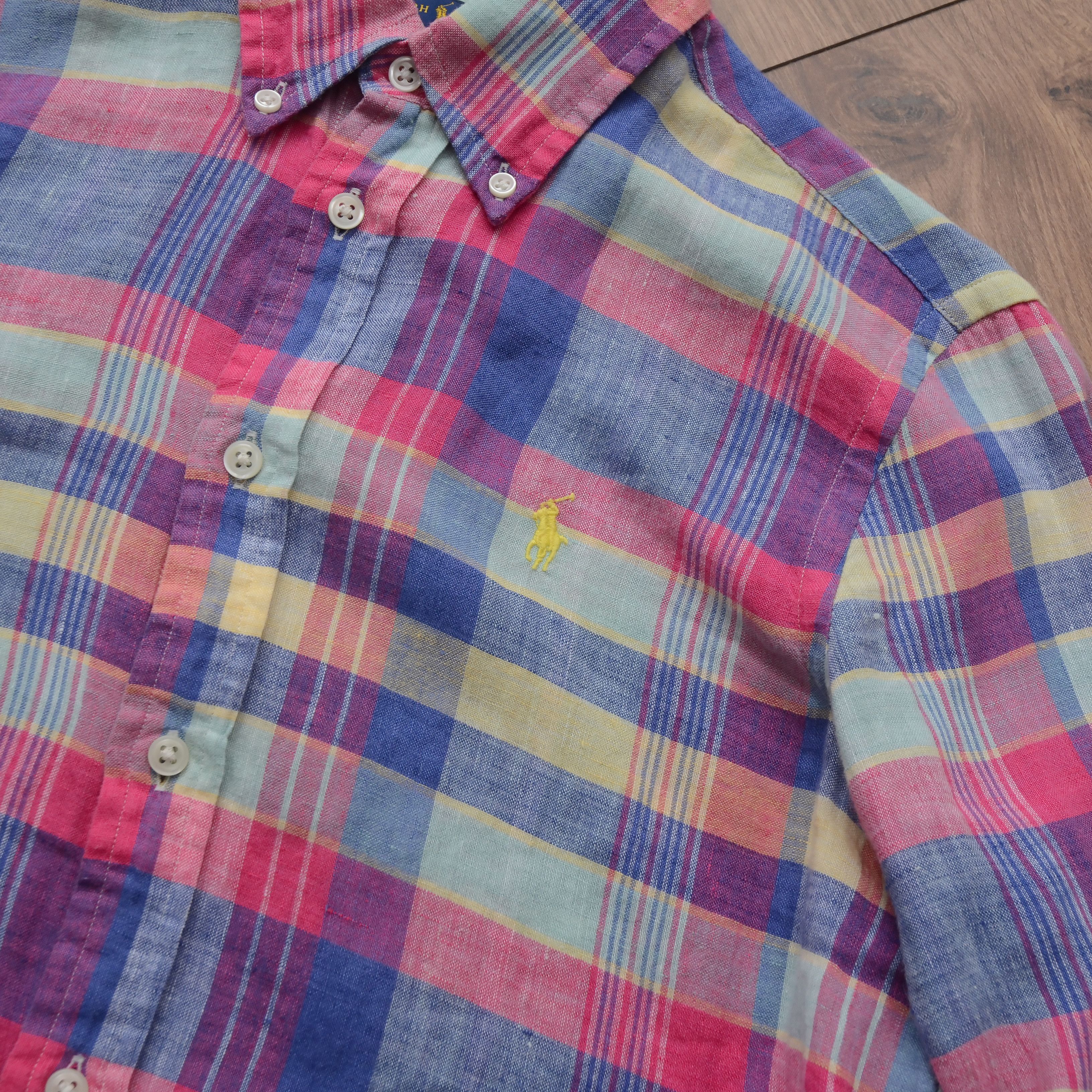 Ralph Lauren Ralph Lauren 100% Linen Checked Shirt Pink Multicolor Size S Size S / US 4 / IT 40 - 8 Thumbnail