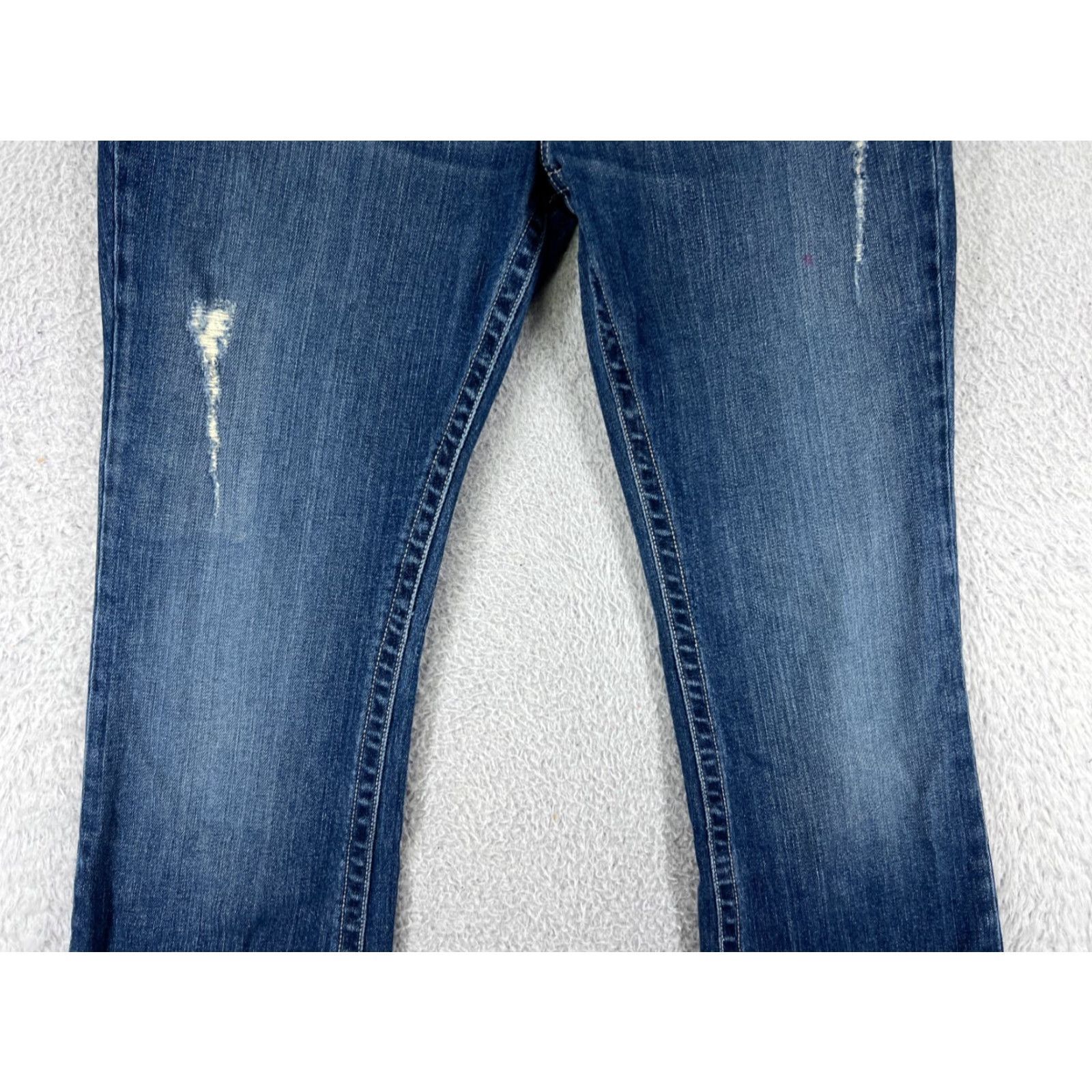 Silver Jeans Co. Diane Gilman Pants Womens 31 Blue Denim Jeans DG Slick Bling Embellished Cotton Size 24" / US 00 / IT 34 - 6 Thumbnail
