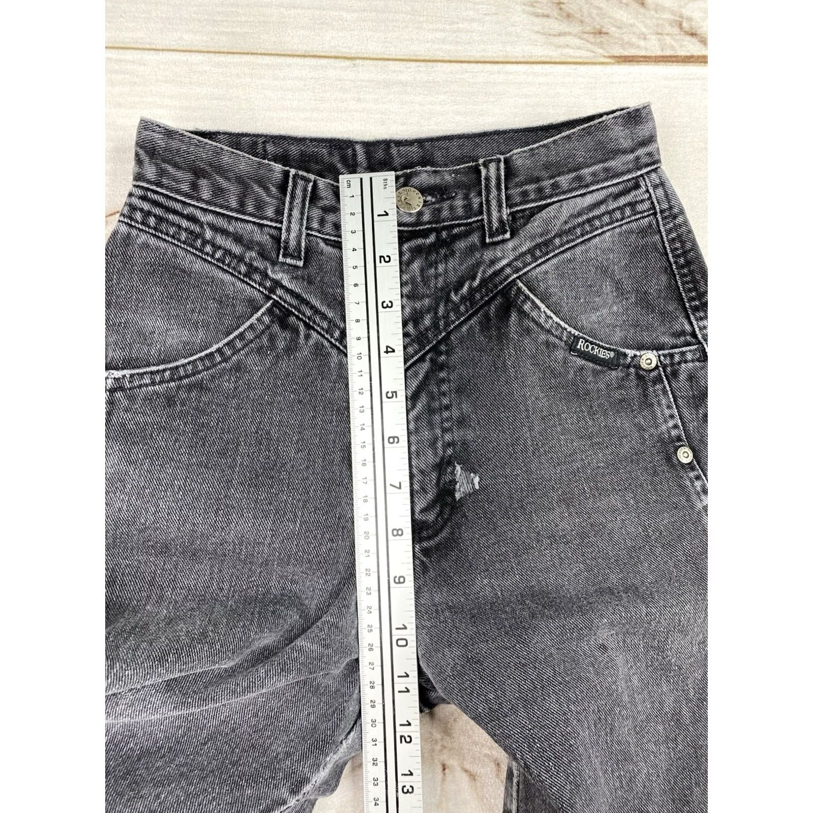 Vintage VINTAGE Rockies Jeans 26 High Rise Button Placket 90s Black Denim Women Jeans Size 26" / US 2 / IT 38 - 4 Thumbnail