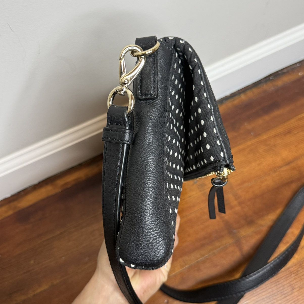 Kate Spade kate spade Black Polka Dot Fold-Over Crossbody Size ONE SIZE - 4 Thumbnail