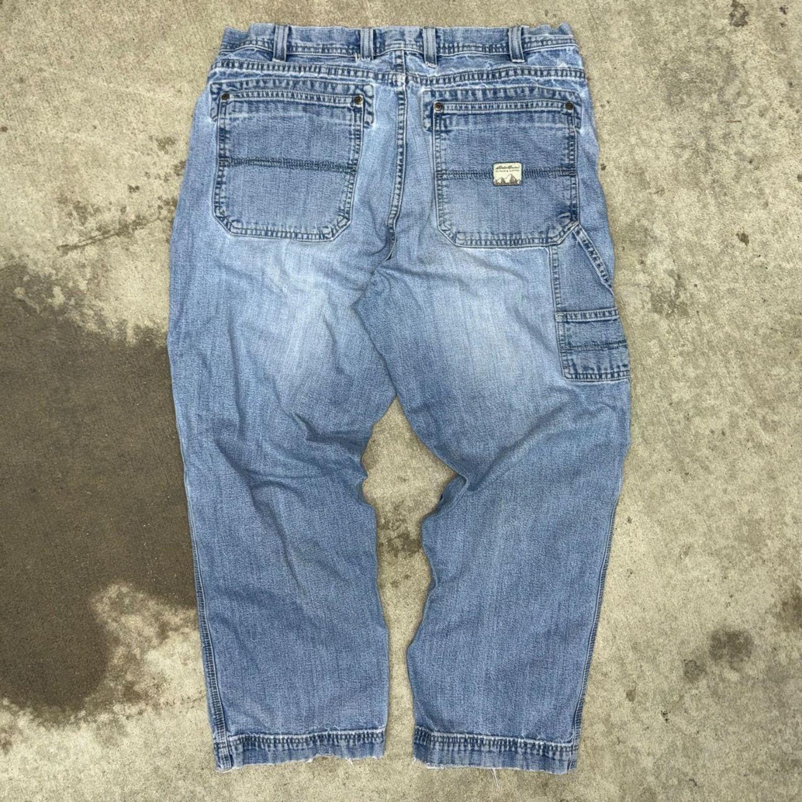 Eddie Bauer Vintage y2k eddie bauer Carpenter faded workwear 90s jeans Size US 36 / EU 52 - 1 Thumbnail