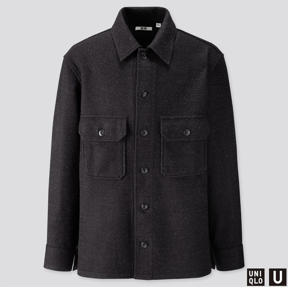 Lemaire × Uniqlo UNIQLO U LEMAIRE BLACK WOOL-BLEND WORKSHIRT/JACKET Size US XL / EU 56 / 4 - 1 Thumbnail