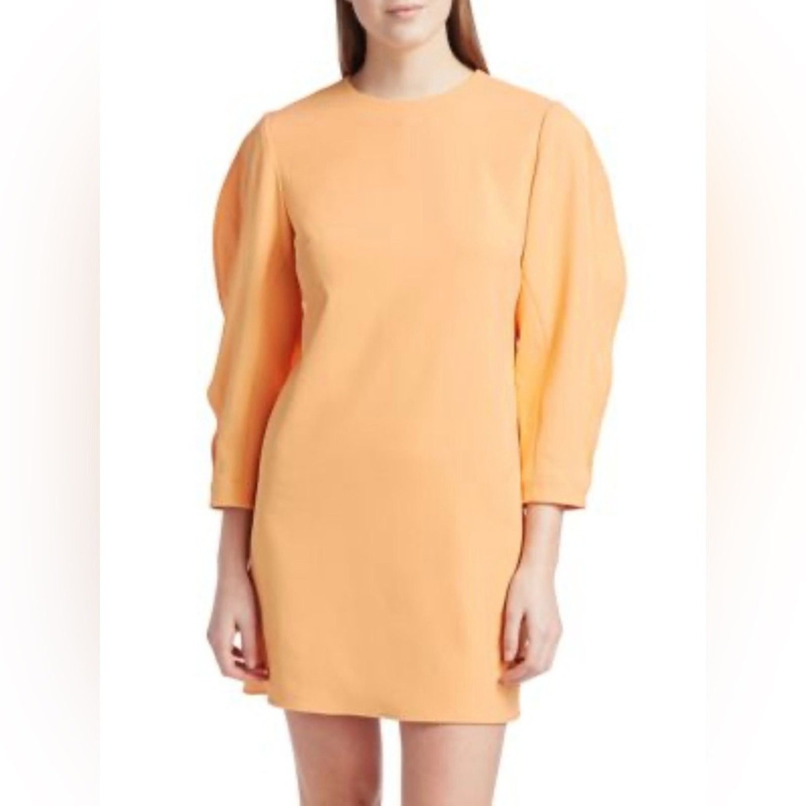Tibi Tibi Chalky Drqpe Origami-Sleeve Orange Mini Shift Dress 6 Size M / US 6-8 / IT 42-44 - 1 Thumbnail