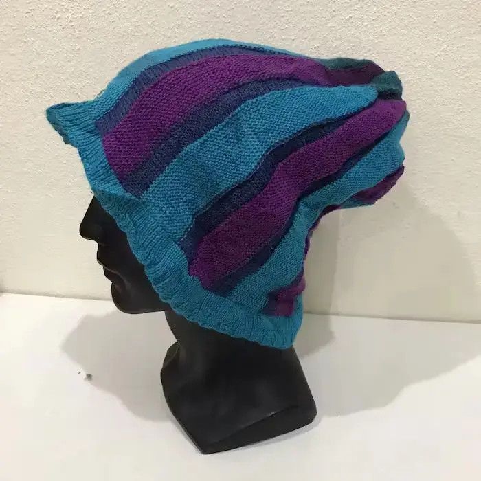 Japanese Brand × Vintage Lacoste Stripe Design Small Logo Beanie Hat Size ONE SIZE - 4 Thumbnail
