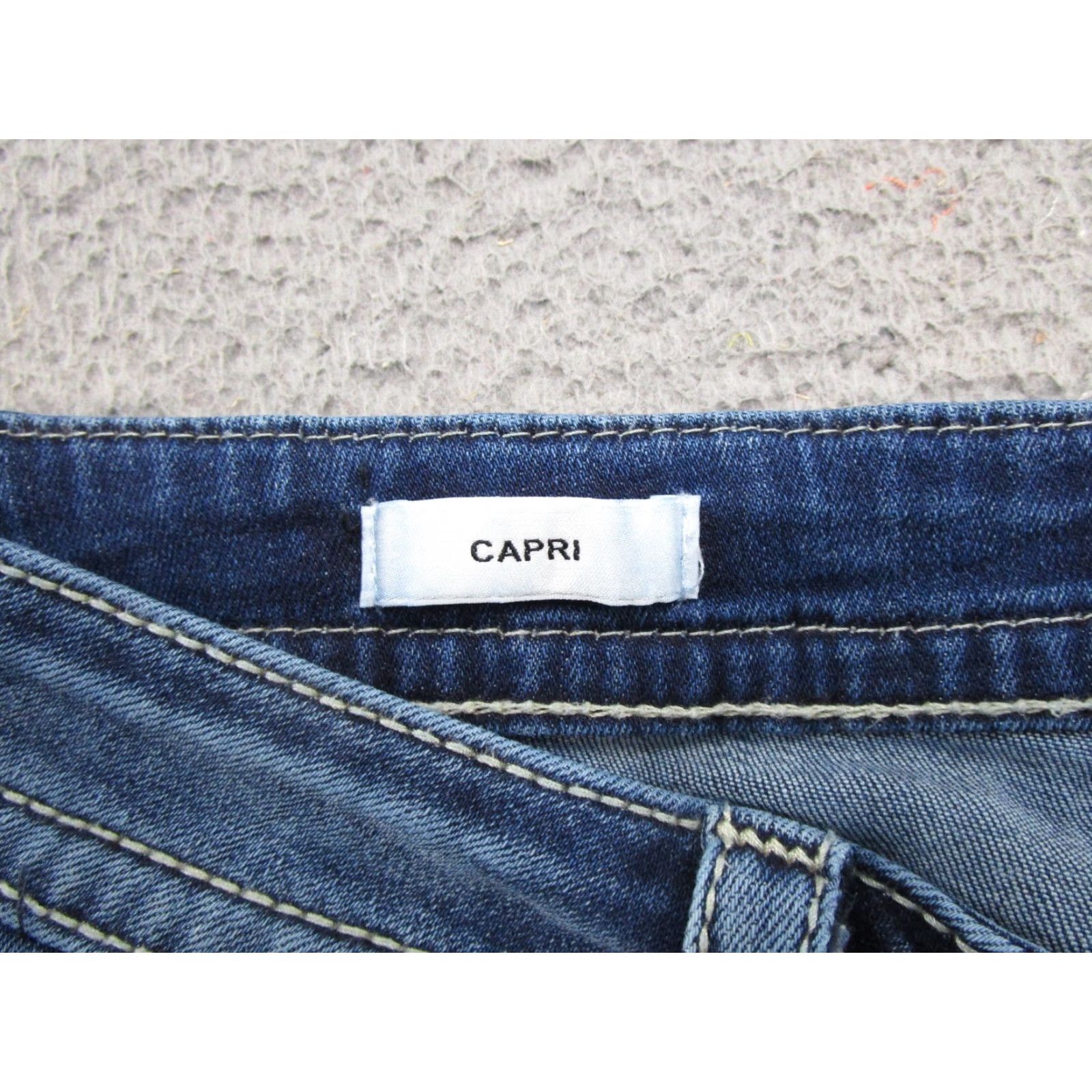Vintage VTG Y2K VIGOSS Capri Blue Denim Stretch Jeans Women's Size 14 Embroidered Size 36" / US 14 / IT 50 - 4 Thumbnail