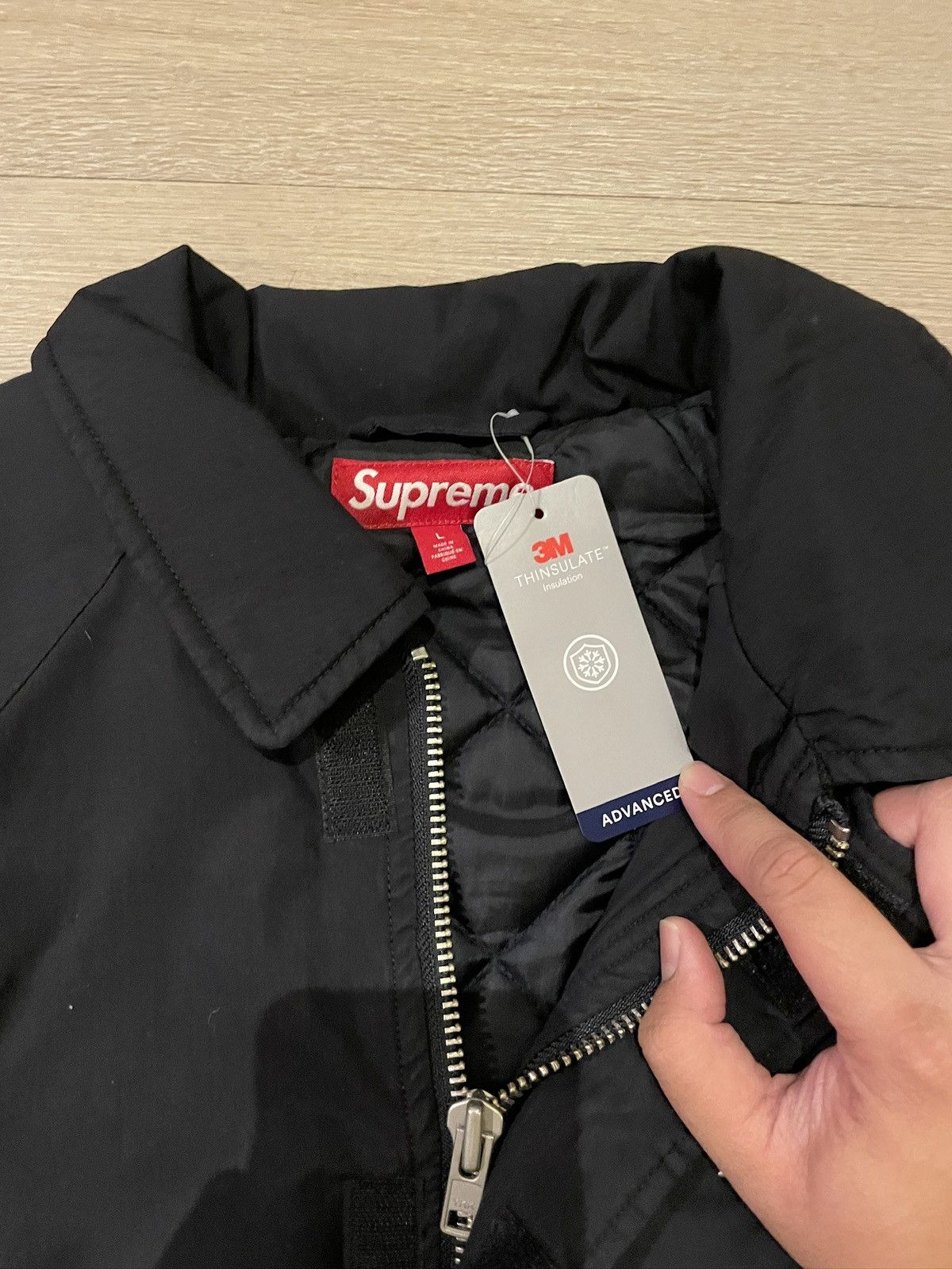 SUPREME PEACE EMBROIDERED WORK JACKET BLACK L